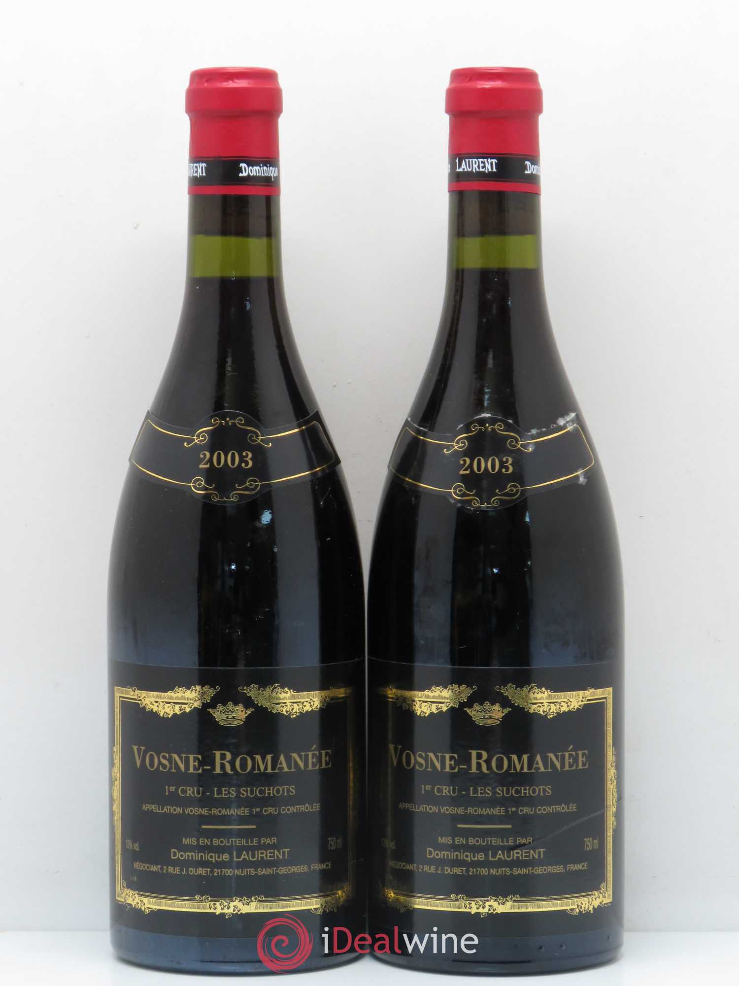 Vosne-Romanée 1er Cru Les Suchots Dominique Laurent 2003 - Lot de 2 bouteilles - 0