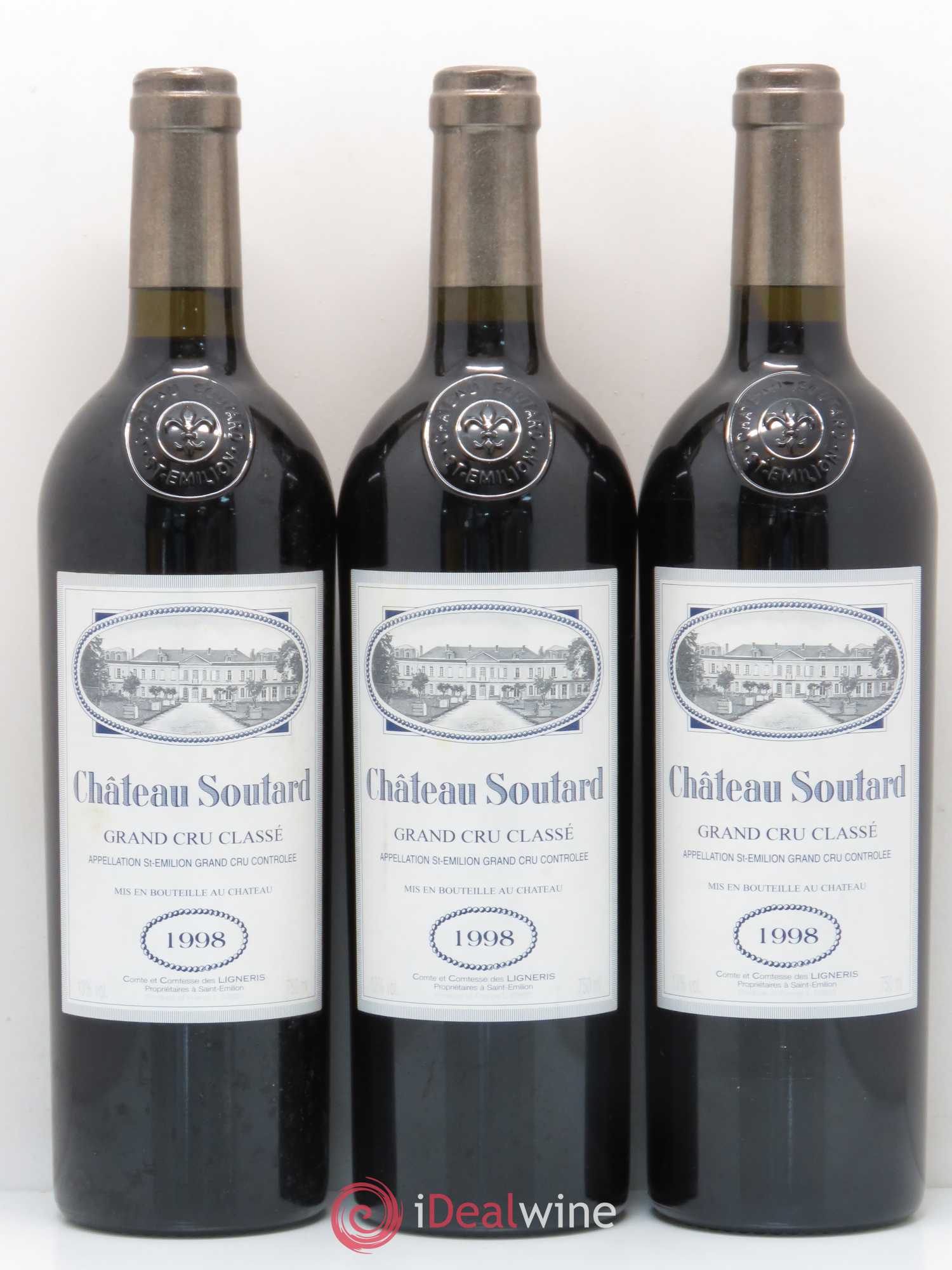 Château Soutard Grand Cru Classé 1998 - Lot de 3 bouteilles - 0