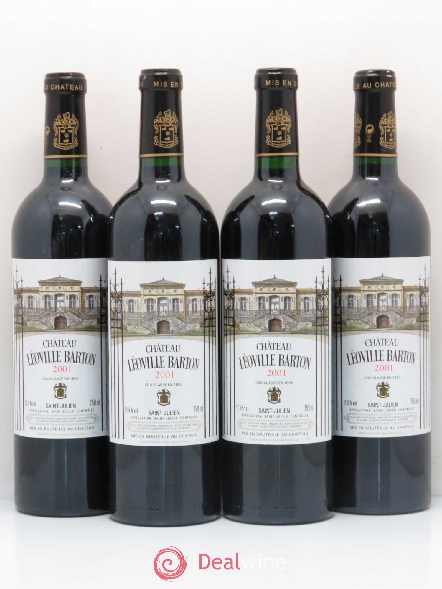 Château Léoville Barton 2ème Grand Cru Classé 2001 - Lot de 4 bouteilles - 0