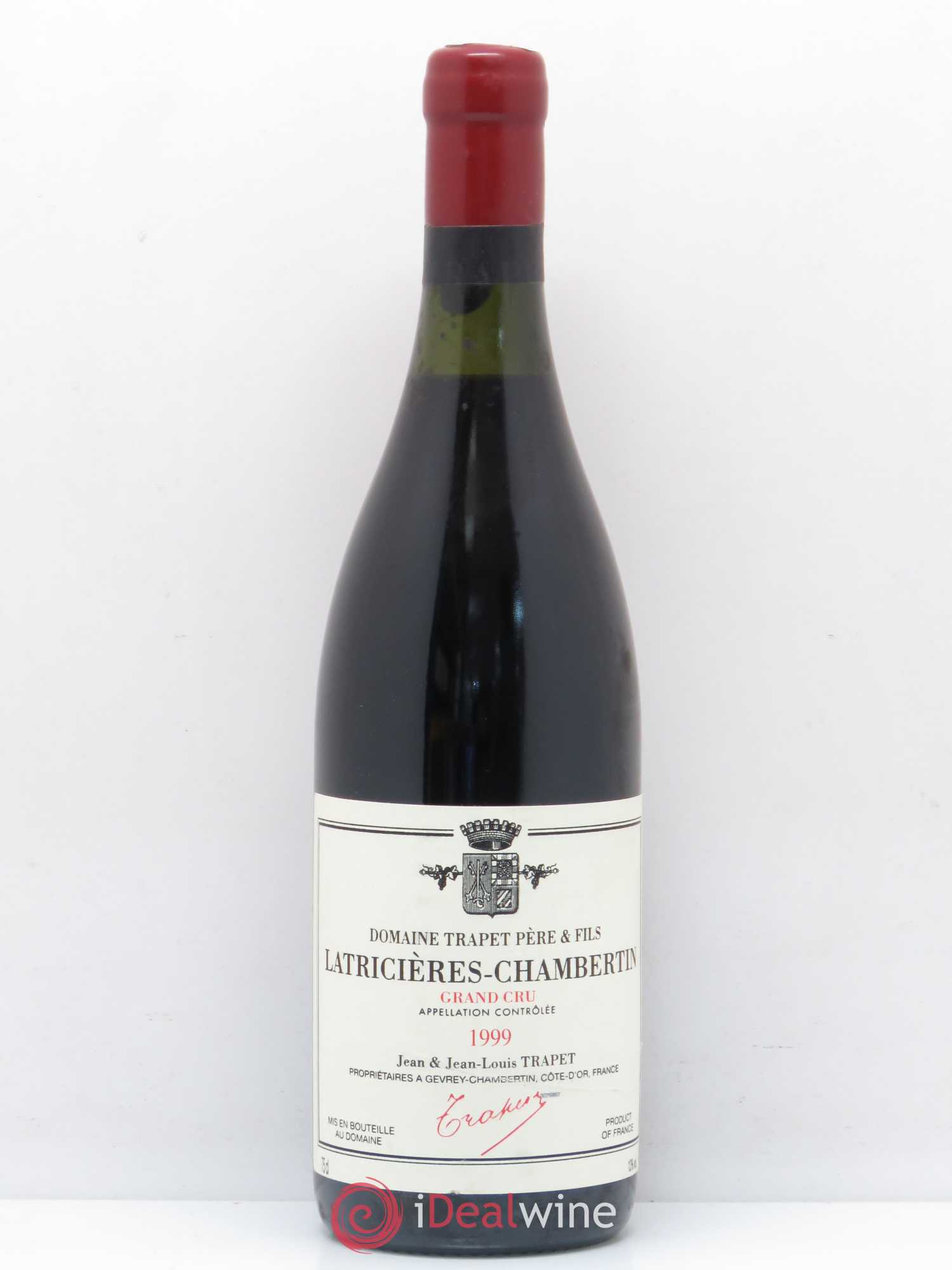 Latricières-Chambertin Grand Cru Domaine Trapet 1999 - Lot de 1 bouteille - 0
