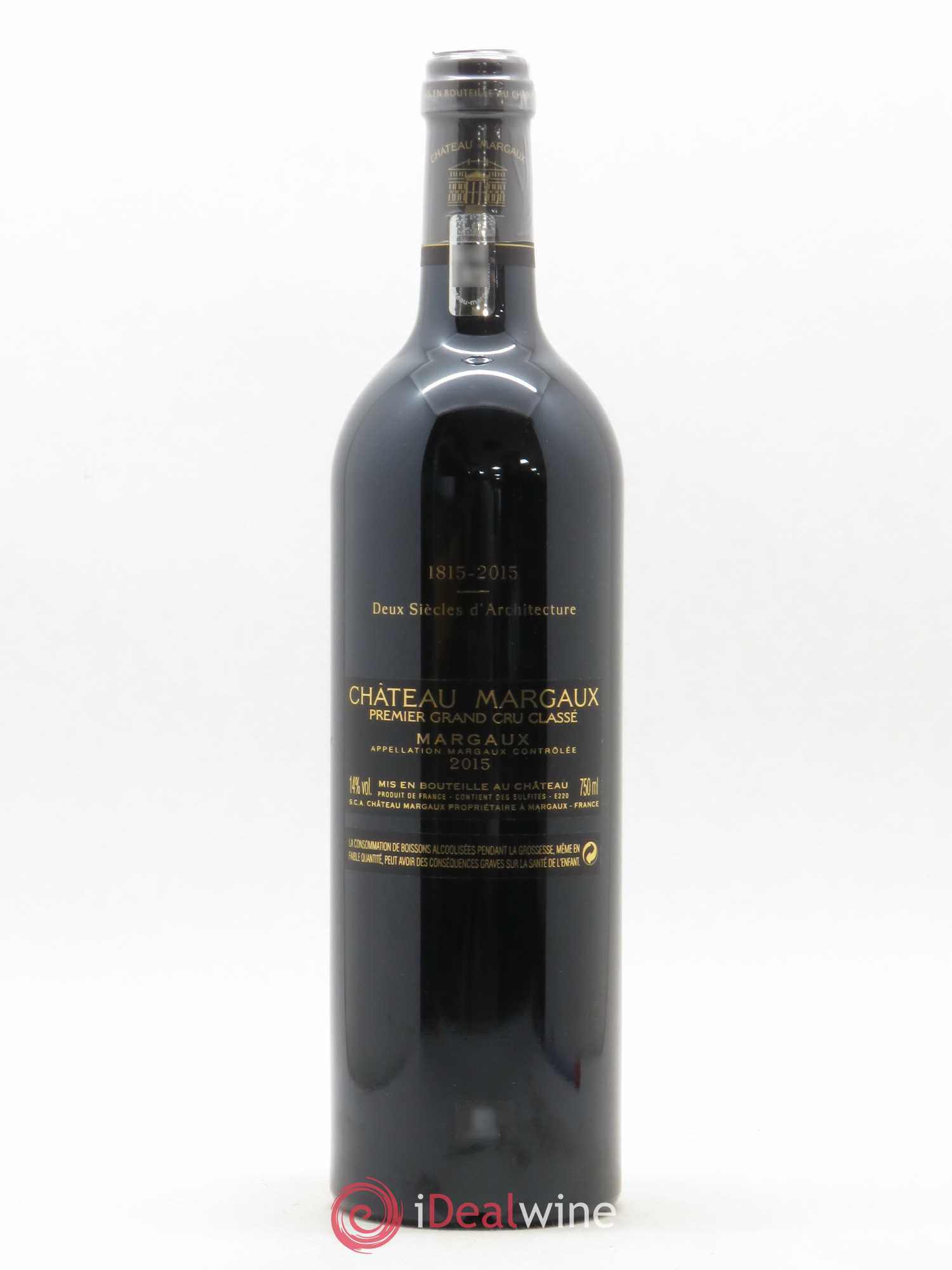 Château Margaux 1er Grand Cru Classé 2015 - Lot de 1 bouteille - 1