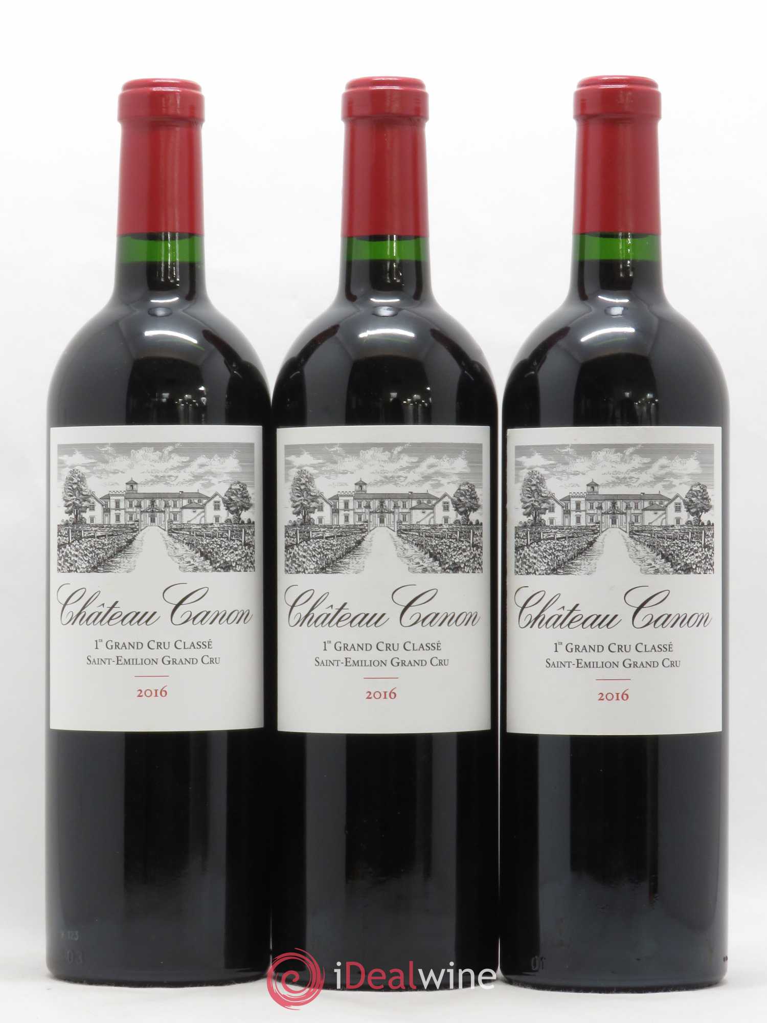 Château Canon 1er Grand Cru Classé B 2016 - Lot de 3 bouteilles - 0