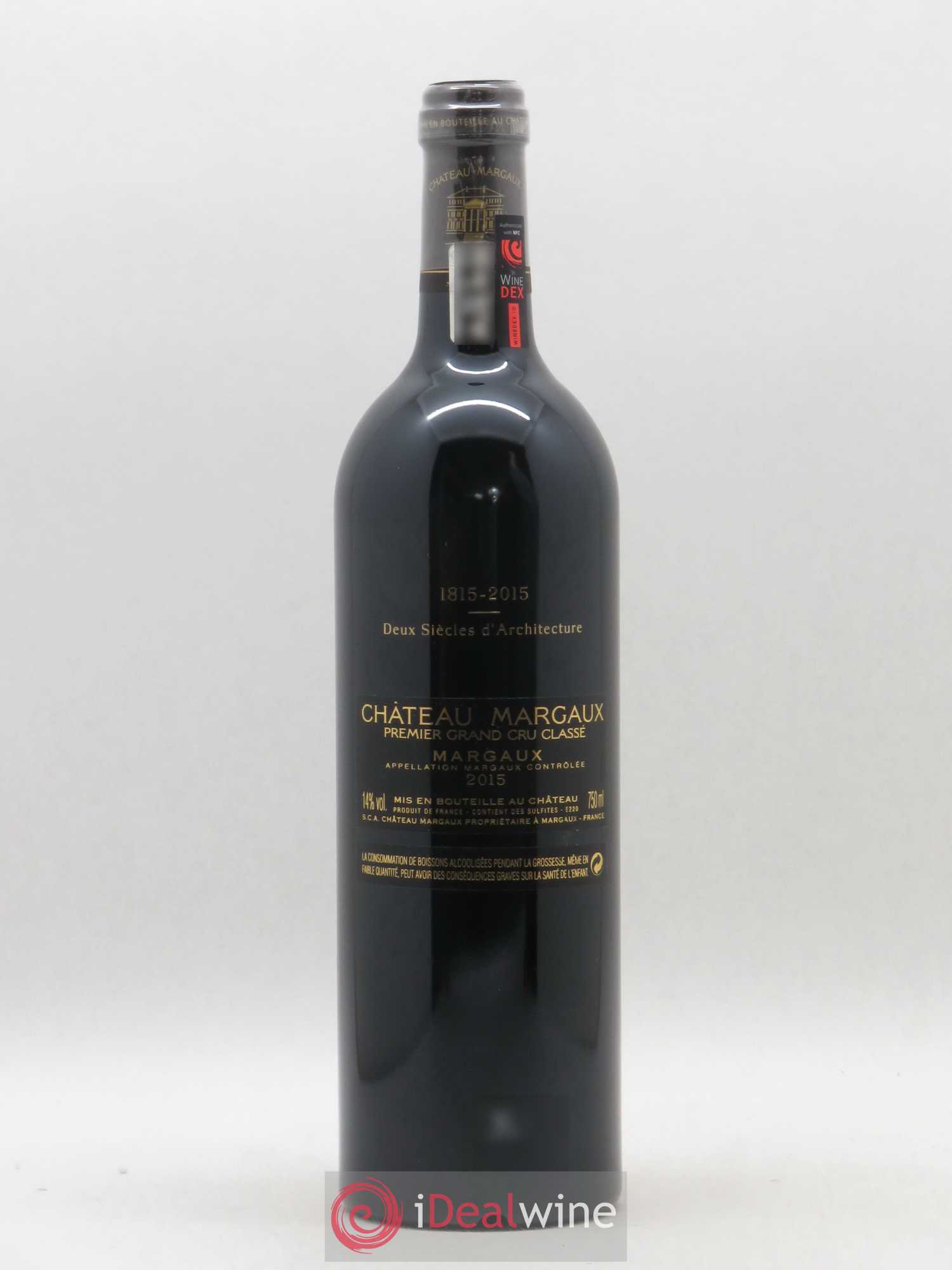 Château Margaux 1er Grand Cru Classé 2015 - Lot de 1 bouteille - 1