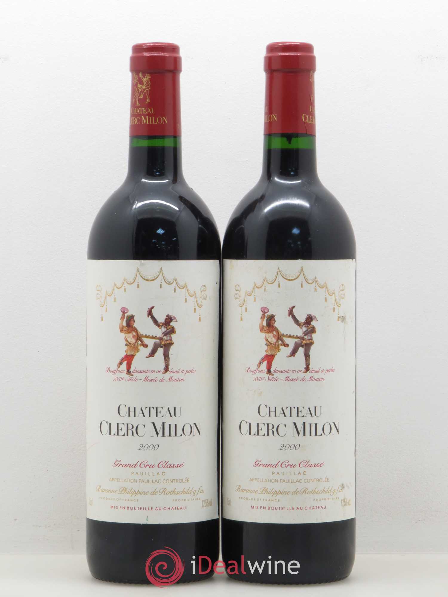 Château Clerc Milon 5ème Grand Cru Classé 2000 - Lot de 2 bouteilles - 0