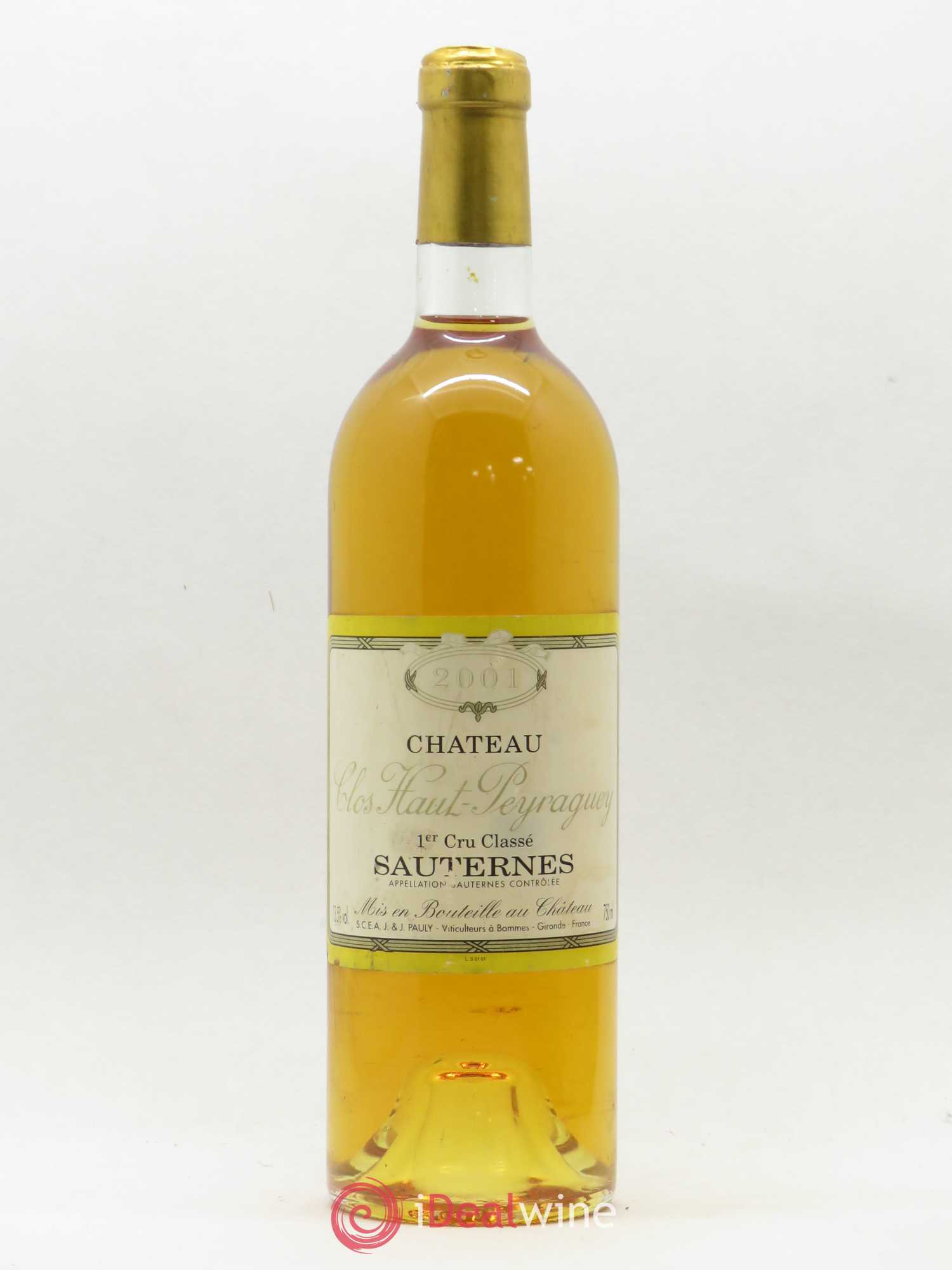 Clos Haut-Peyraguey 1er Grand Cru Classé 2001 - Lotto di 1 bottiglia - 0