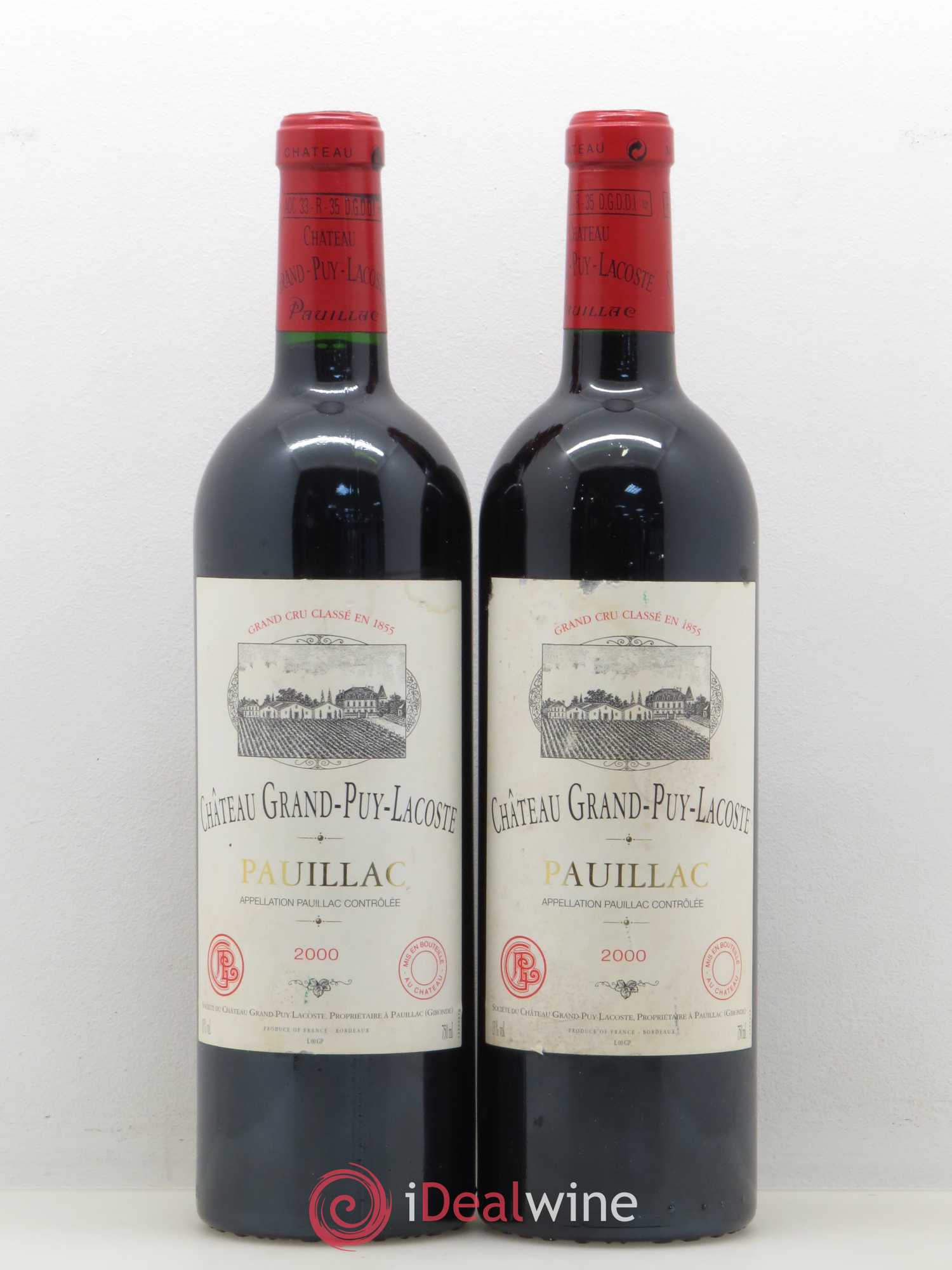 Château Grand Puy Lacoste 5ème Grand Cru Classé 2000 - Lot de 2 bouteilles - 0