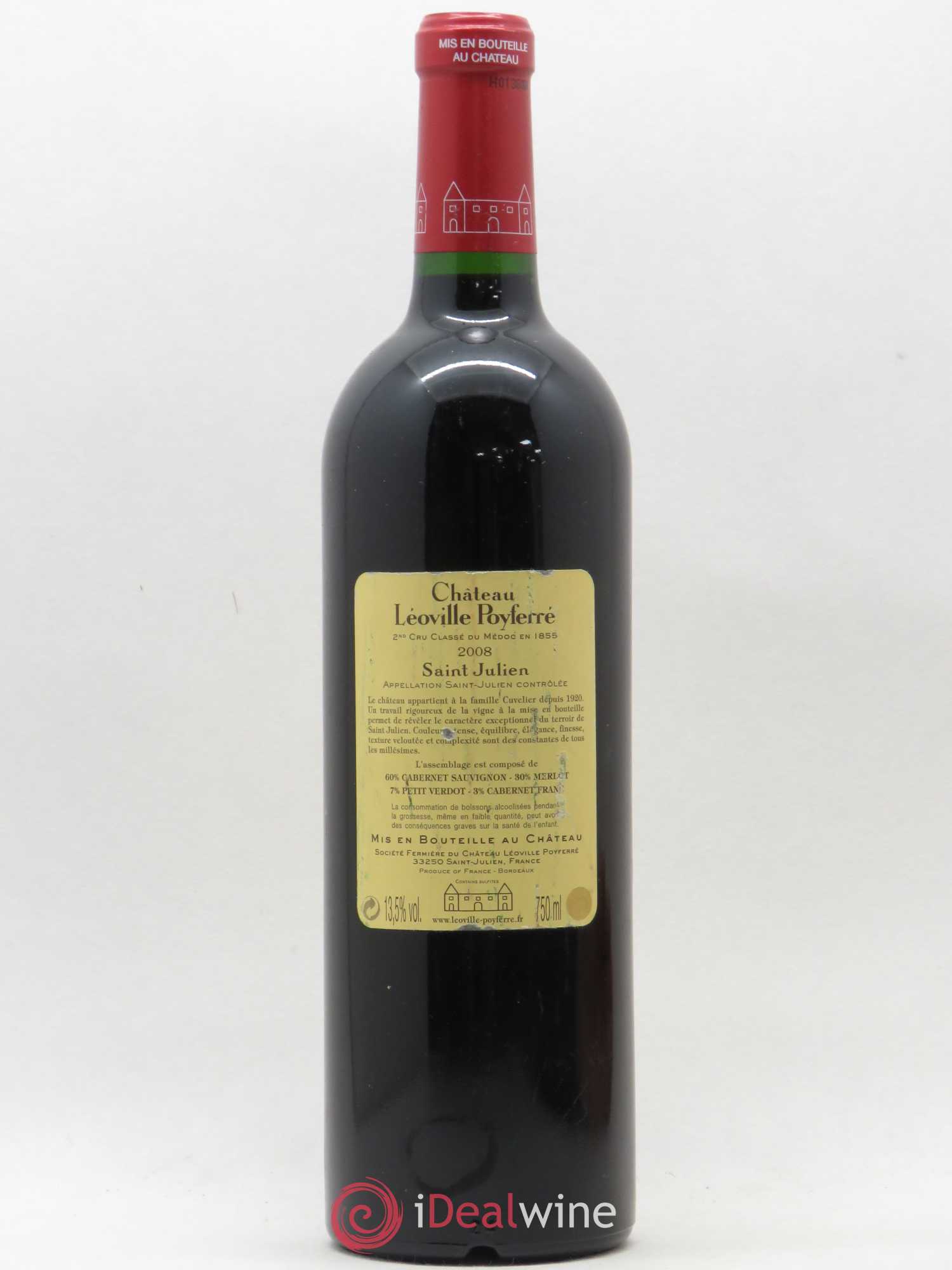 Château Léoville Poyferré 2ème Grand Cru Classé 2008 - Lot de 1 bouteille - 1