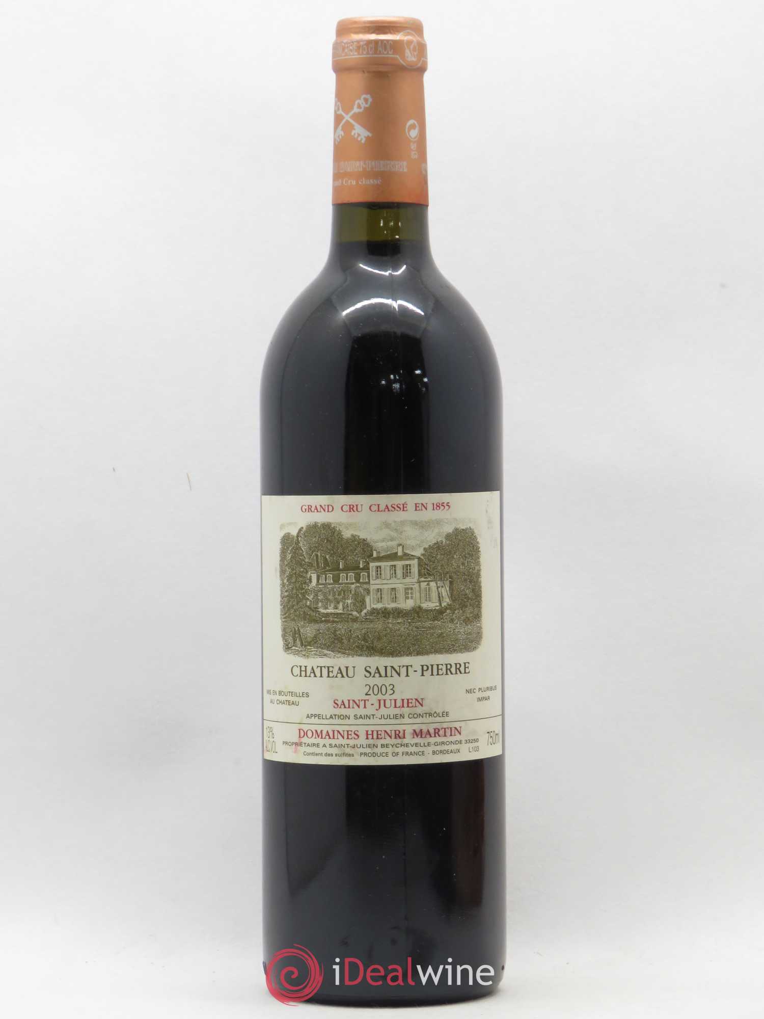 Château Saint-Pierre 4ème Grand Cru Classé 2003 - Lot de 1 bouteille - 0