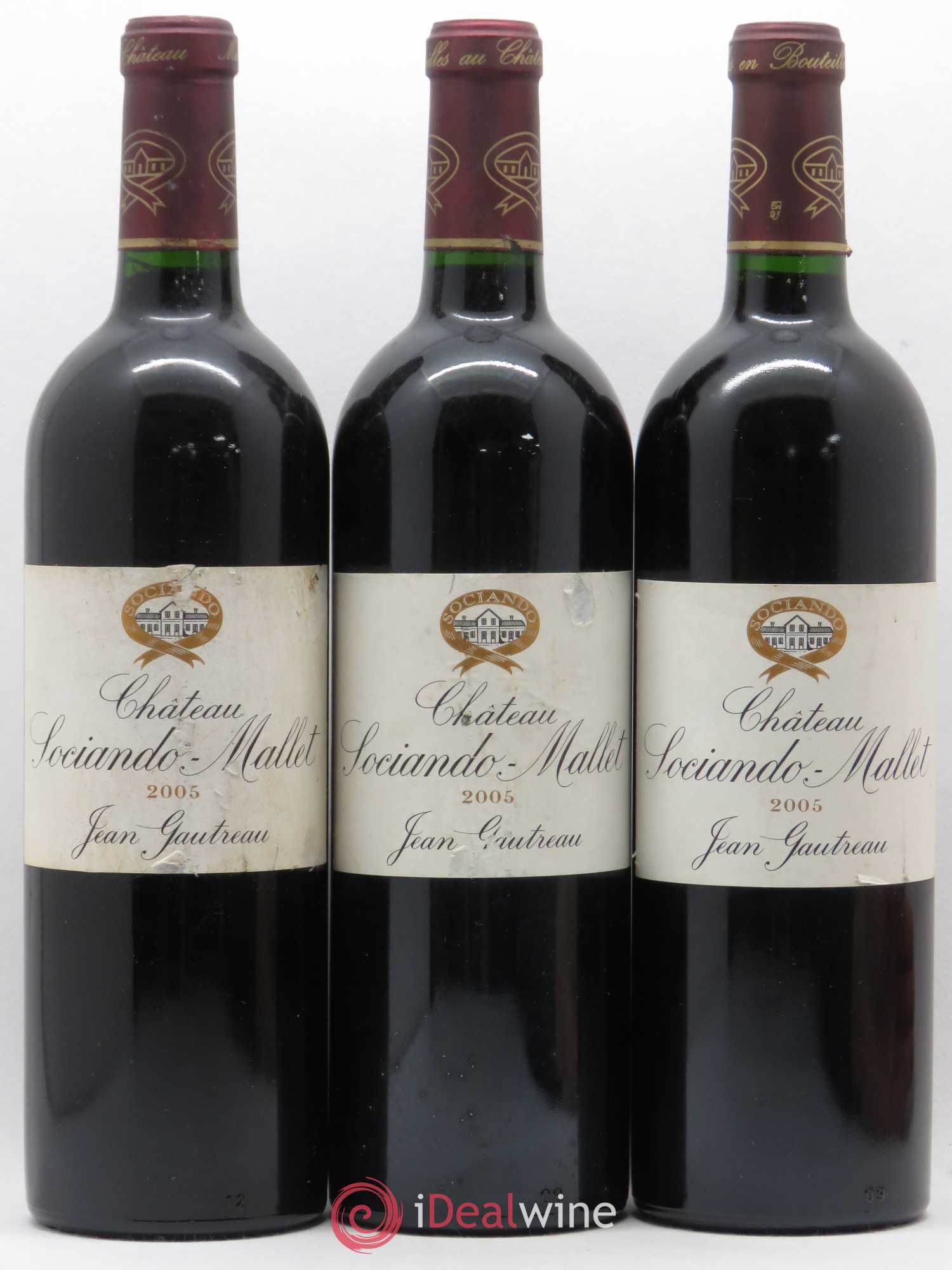 Château Sociando Mallet 2005 - Lot de 3 bouteilles - 0