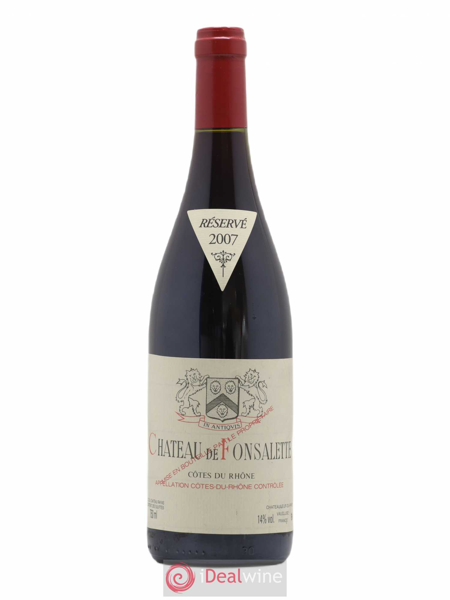 Côtes-du-Rhône Château de Fonsalette Emmanuel Reynaud 2007 - Lot de 1 bouteille - 0