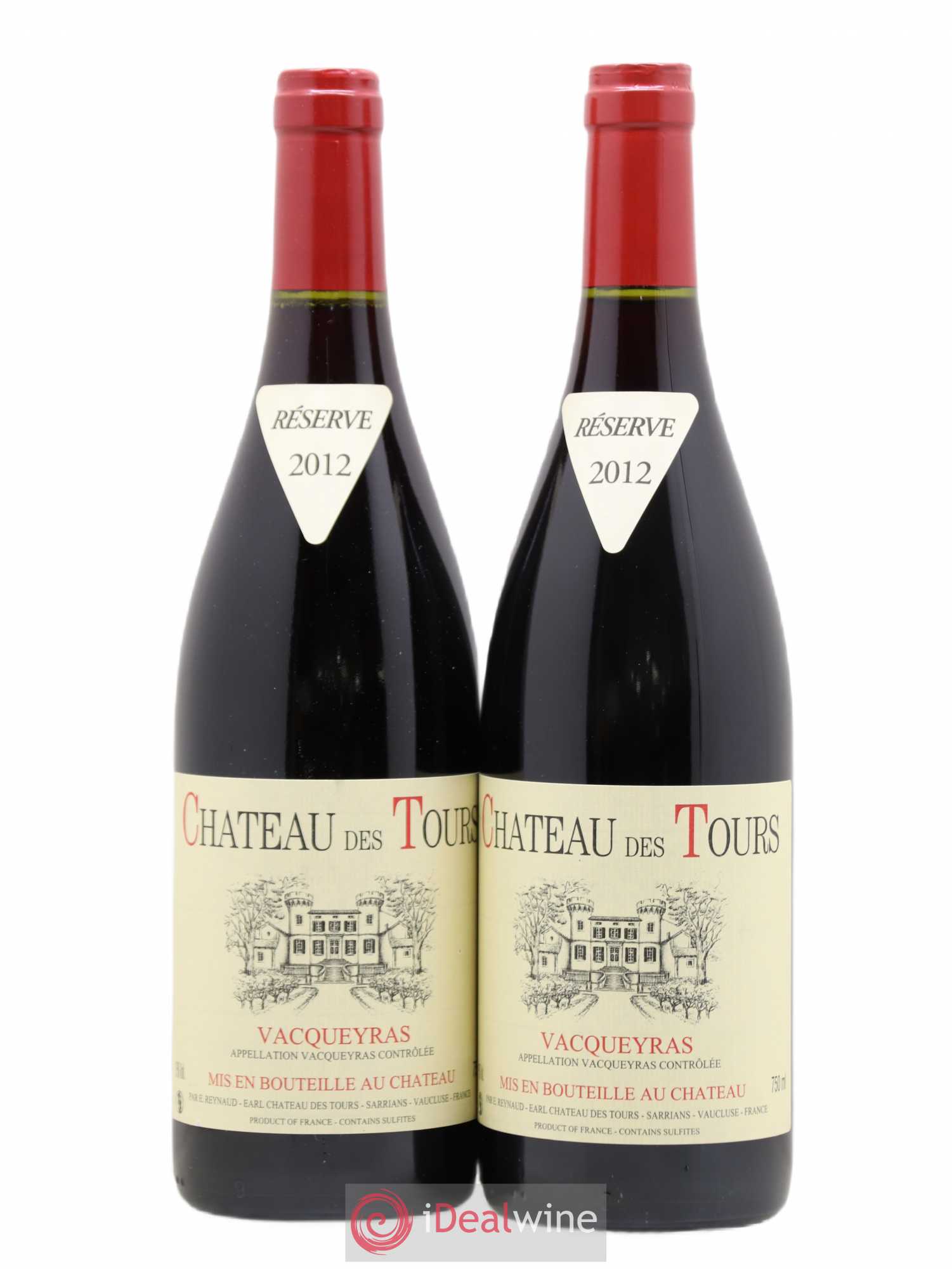 Vacqueyras Château des Tours Emmanuel Reynaud 2012 - Lot de 2 bouteilles - 0