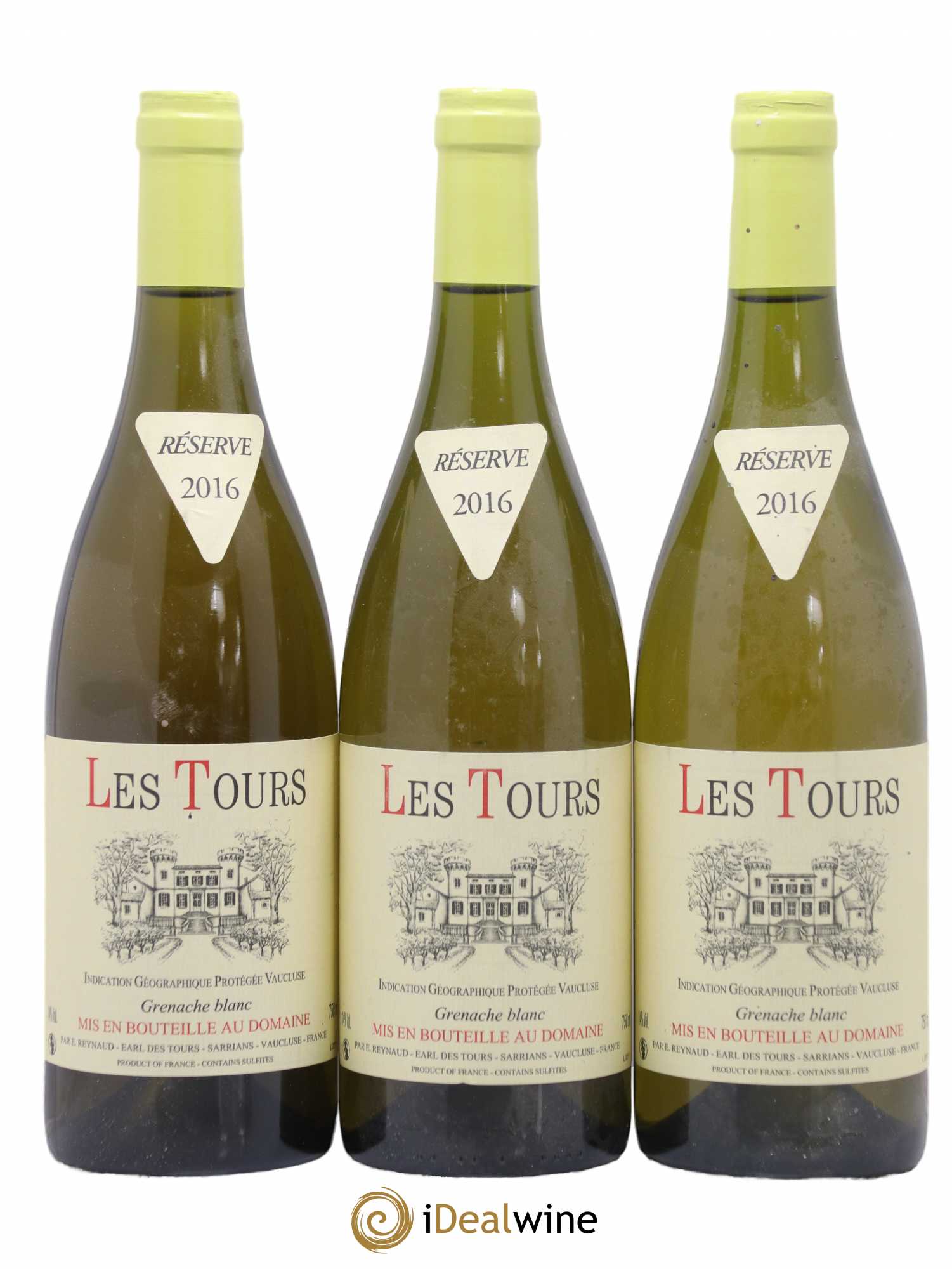 Vaucluse (Vin de Pays de Vaucluse) Les Tours Grenache Blanc Emmanuel Reynaud 2016 - Lot de 3 bouteilles - 0