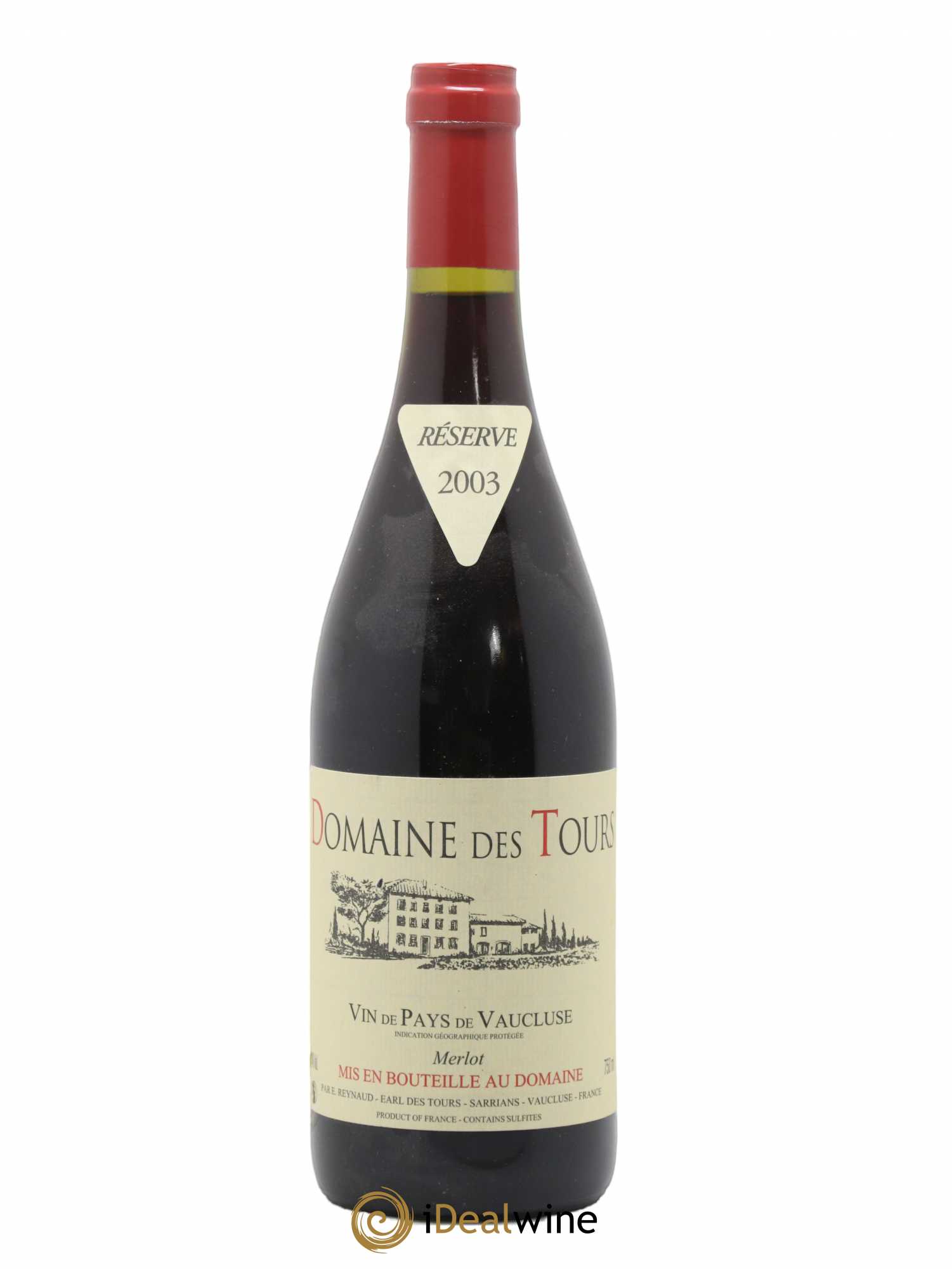 Vaucluse Domaine des Tours Merlot Emmanuel Reynaud 2003 - Lot de 1 bouteille - 0