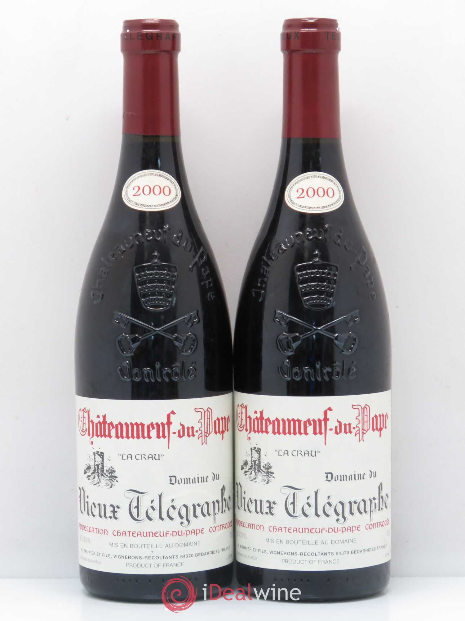 Châteauneuf-du-Pape Vieux Télégraphe (Domaine du) Vignobles Brunier 2000 - Lot de 2 bouteilles - 0