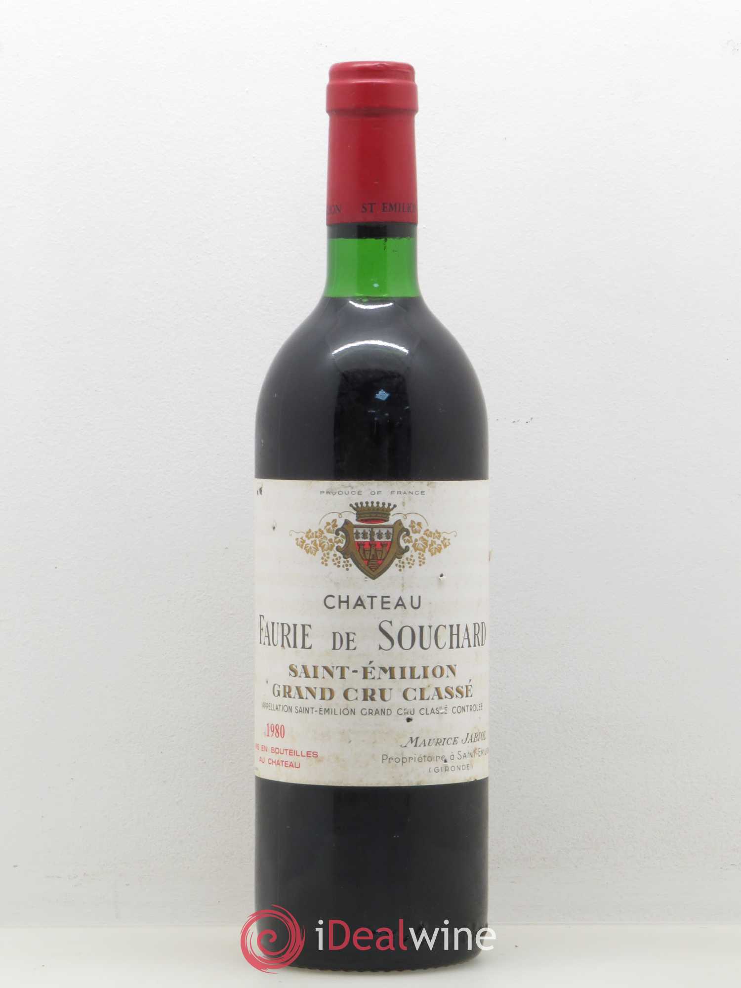 Château Faurie de Souchard Grand Cru Classé 1980 - Lot de 1 bouteille - 0