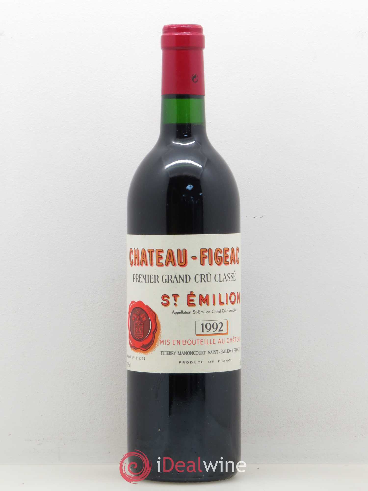 Château Figeac 1er Grand Cru Classé A 1992 - Lot de 1 bouteille - 0