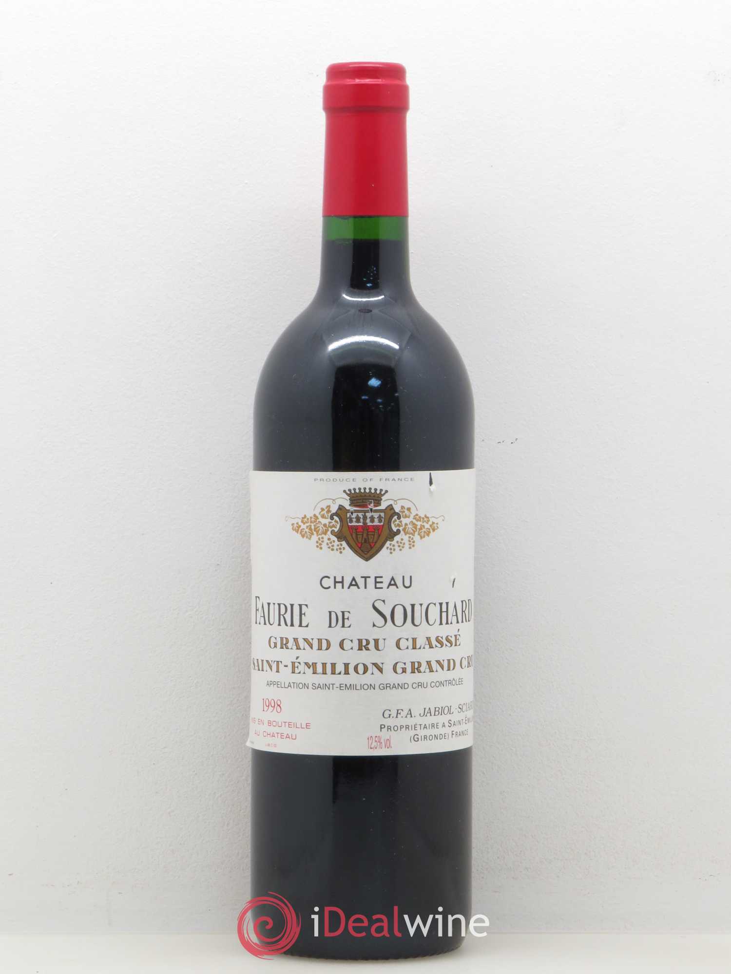 Château Faurie de Souchard Grand Cru Classé 1998 - Lot de 1 bouteille - 0
