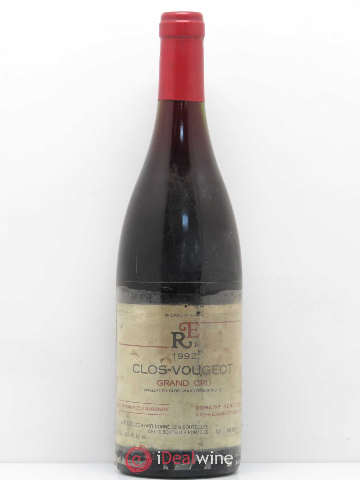 Clos de Vougeot Grand Cru Domaine René Engel - Domaine Eugénie 1992 - Lot de 1 bouteille - 0