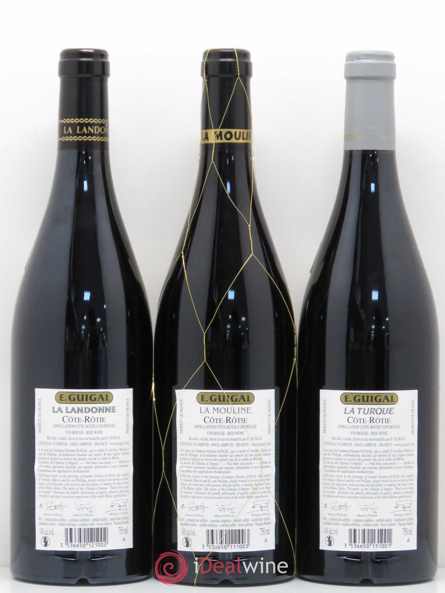 Côte-Rôtie Guigal Trilogie La Turque - La Landonne - La Mouline 2015 - Lot de 1 bouteille - 1