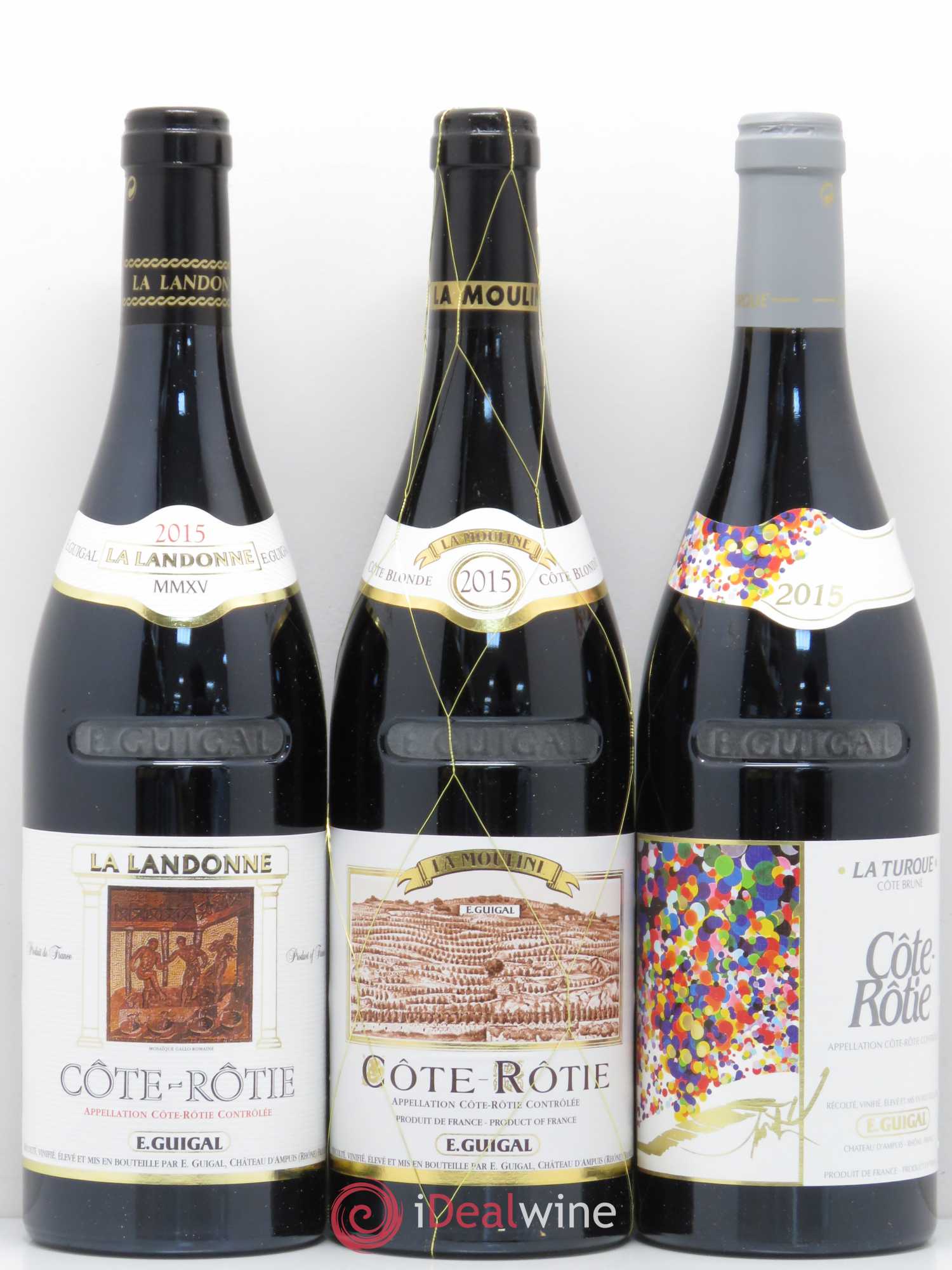 Côte-Rôtie Guigal Trilogie La Turque - La Landonne - La Mouline 2015 - Lot de 1 bouteille - 0