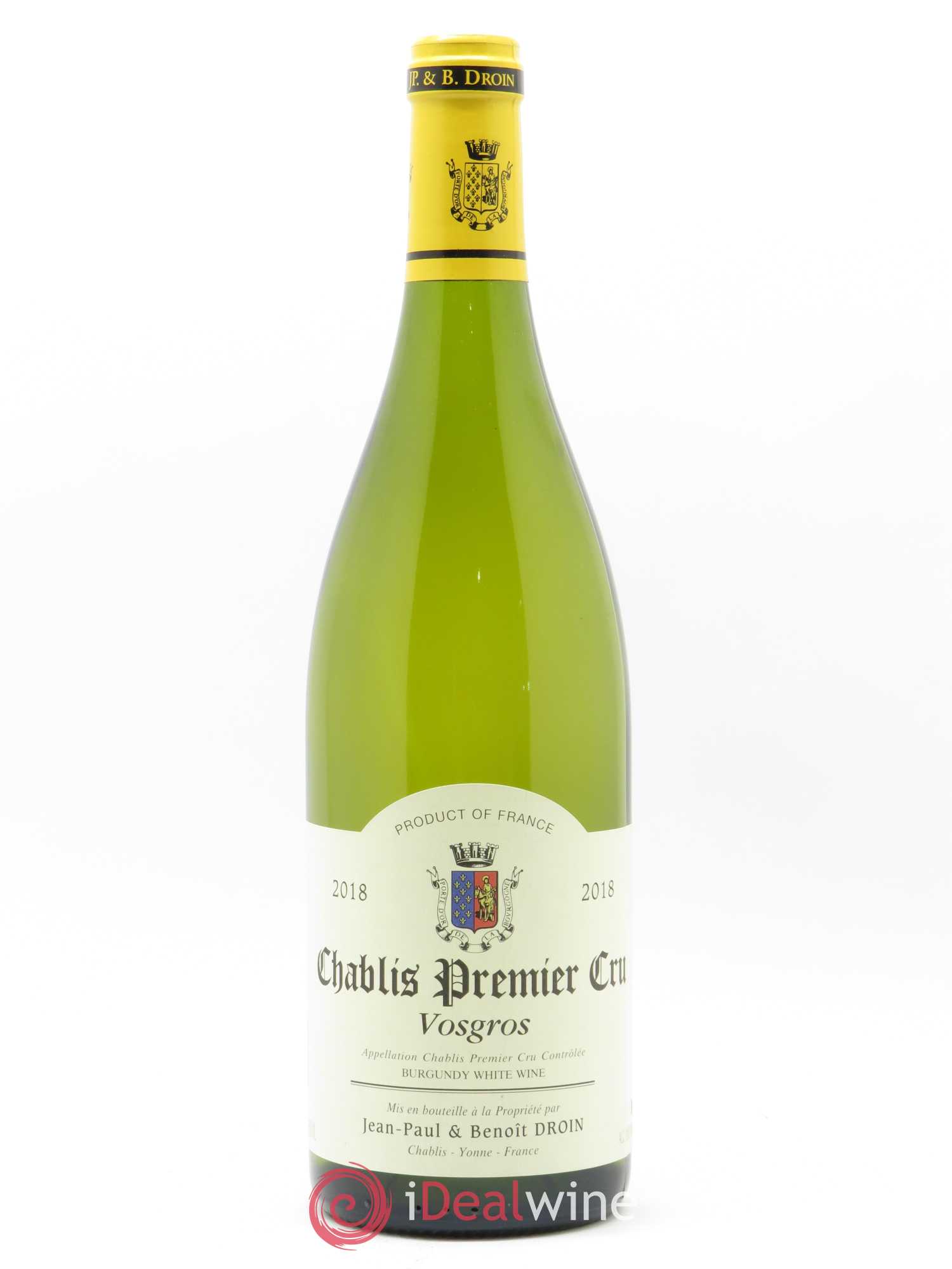 Chablis 1er Cru Vosgros Jean-Paul & Benoît Droin (Domaine) 2018 - Lot de 1 bouteille - 0