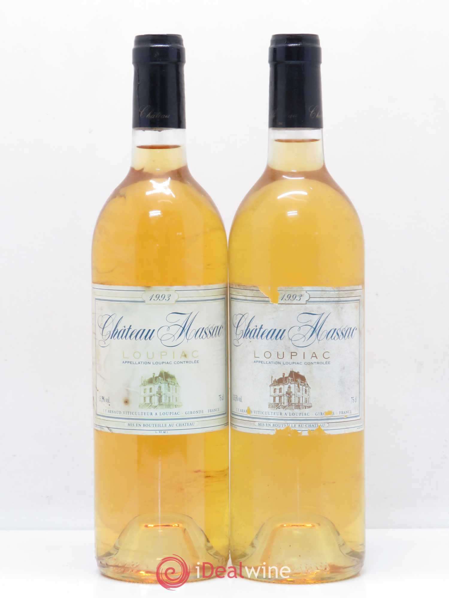 Loupiac Chateau Massac 1993 - Lotto di 2 bottiglie - 0