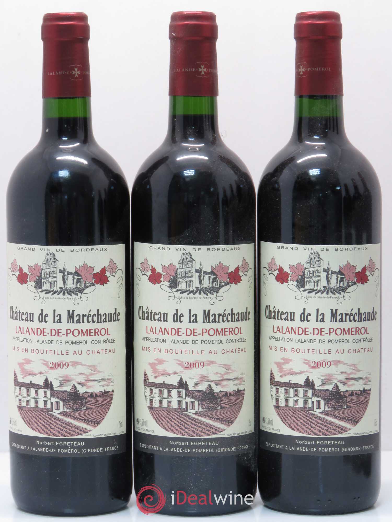 Bordeaux Château de La Marechaude Lalande de Pomerol 2009 - Posten von 6 Flaschen - 1