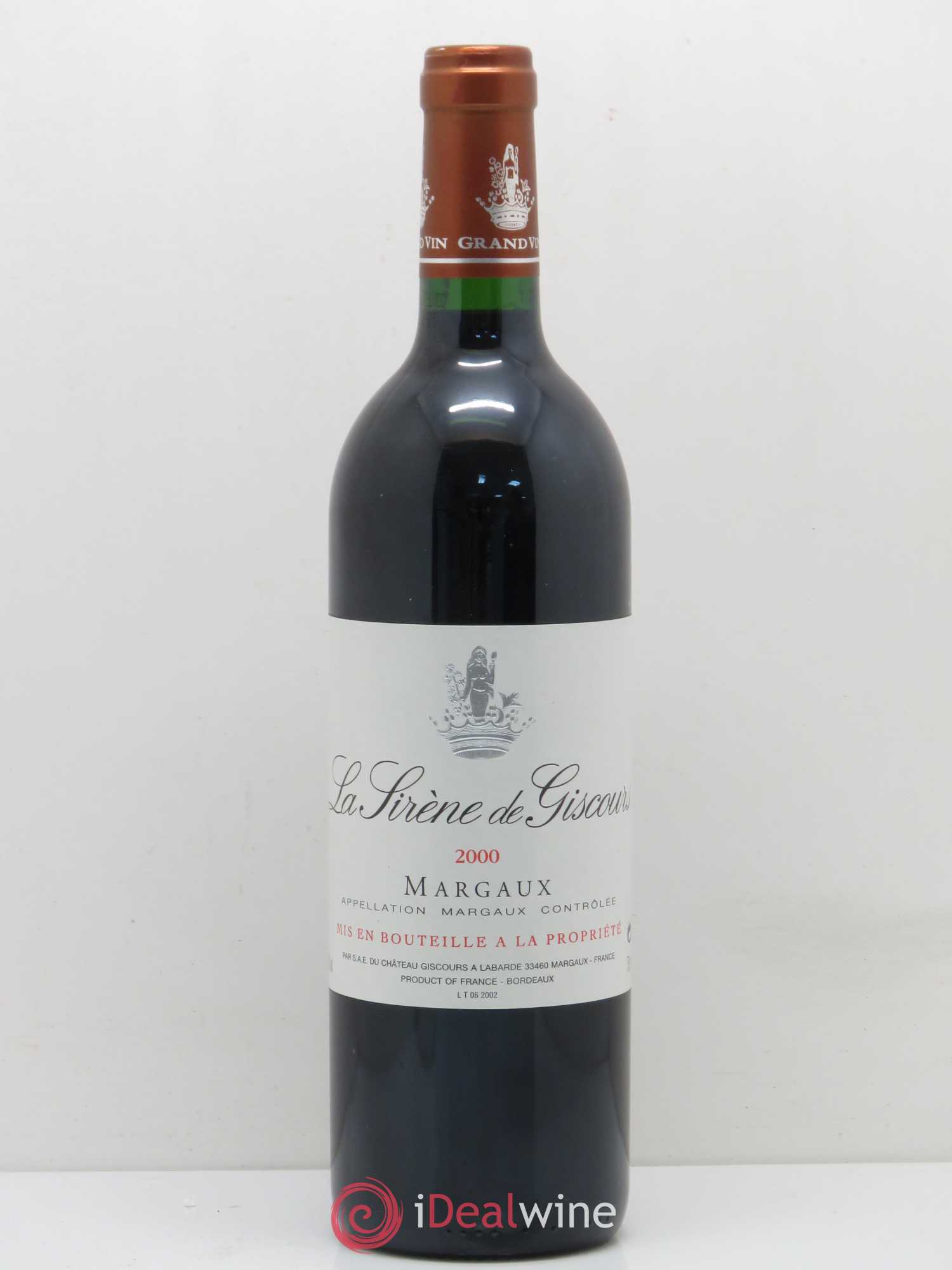 La Sirène de Giscours (sans prix de réserve) 2000 - Lot de 1 bouteille - 0