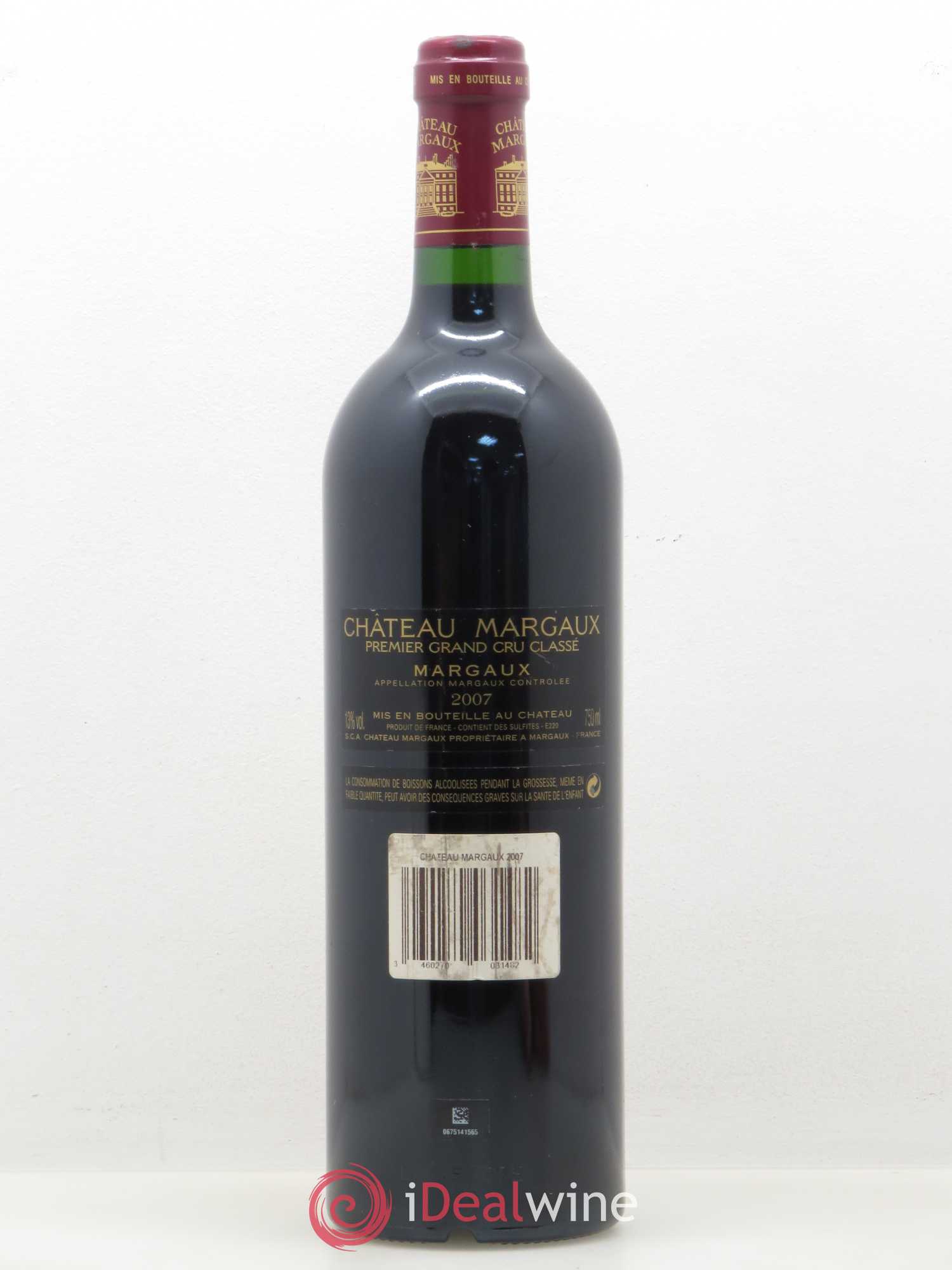 Château Margaux 1er Grand Cru Classé 2007 - Lot de 1 bouteille - 1