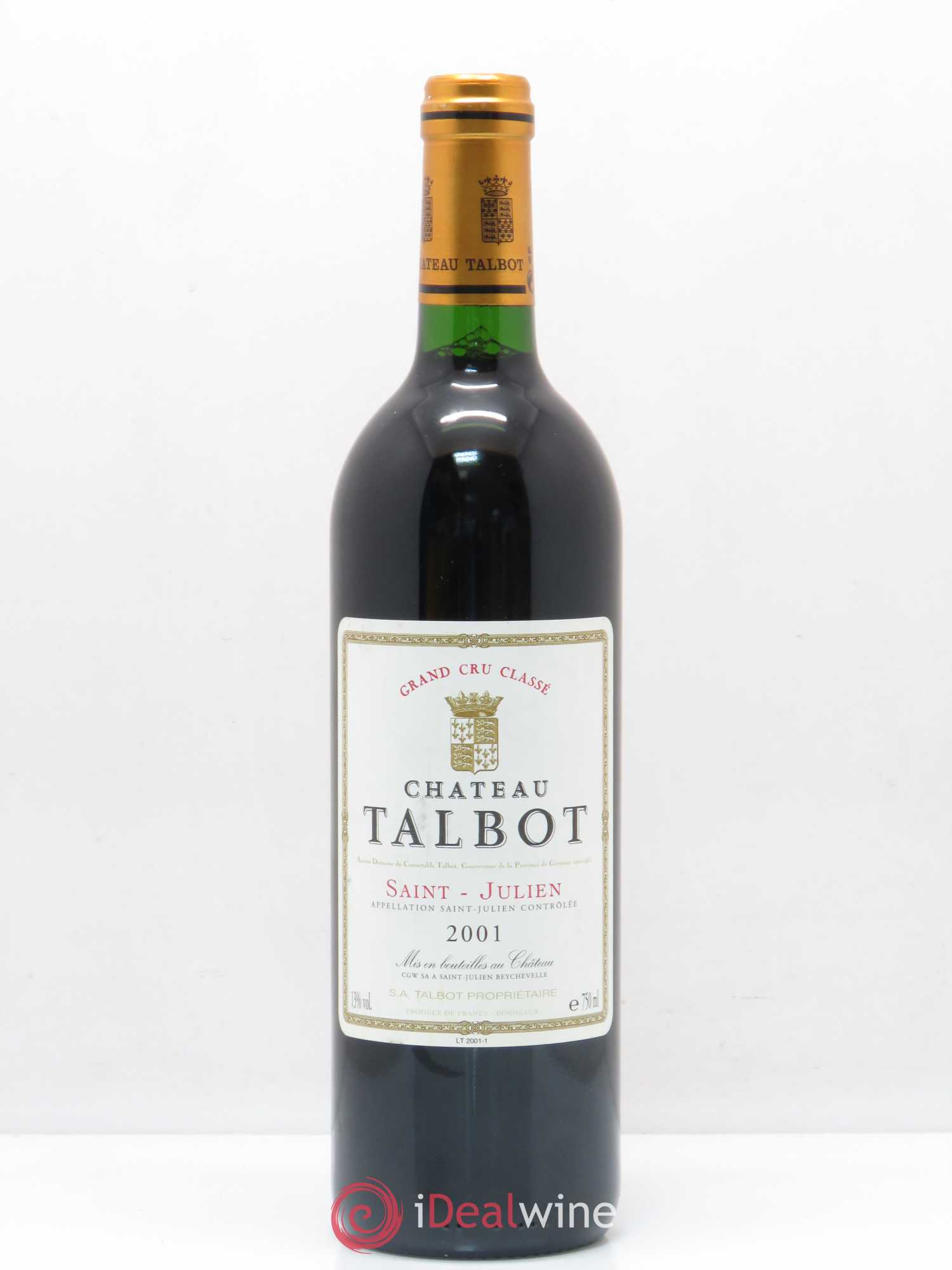 Château Talbot 4ème Grand Cru Classé 2001 - Lot de 1 bouteille - 0