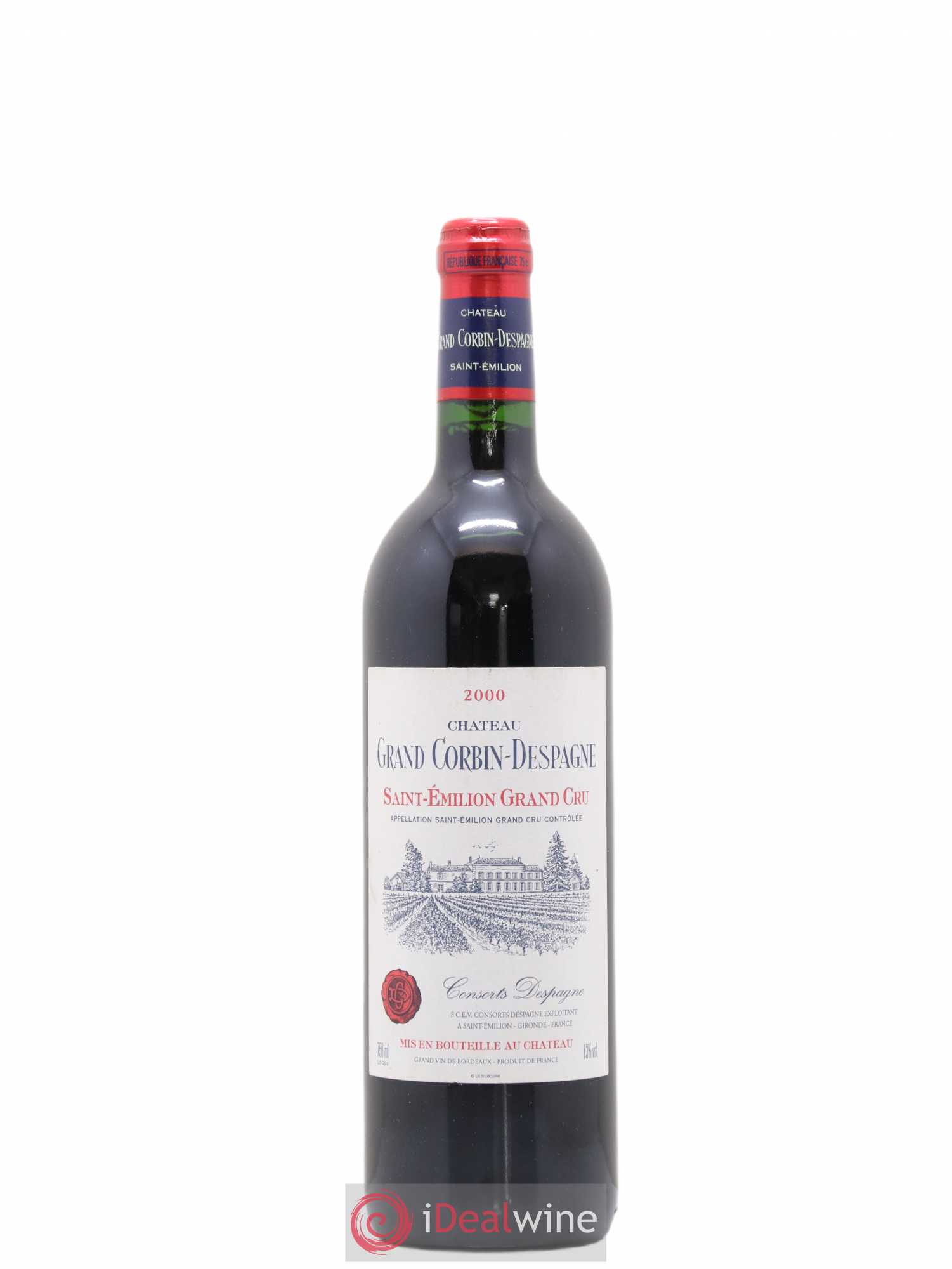 Château Grand Corbin Despagne Grand Cru Classé 2000 - Lot de 1 bouteille - 0