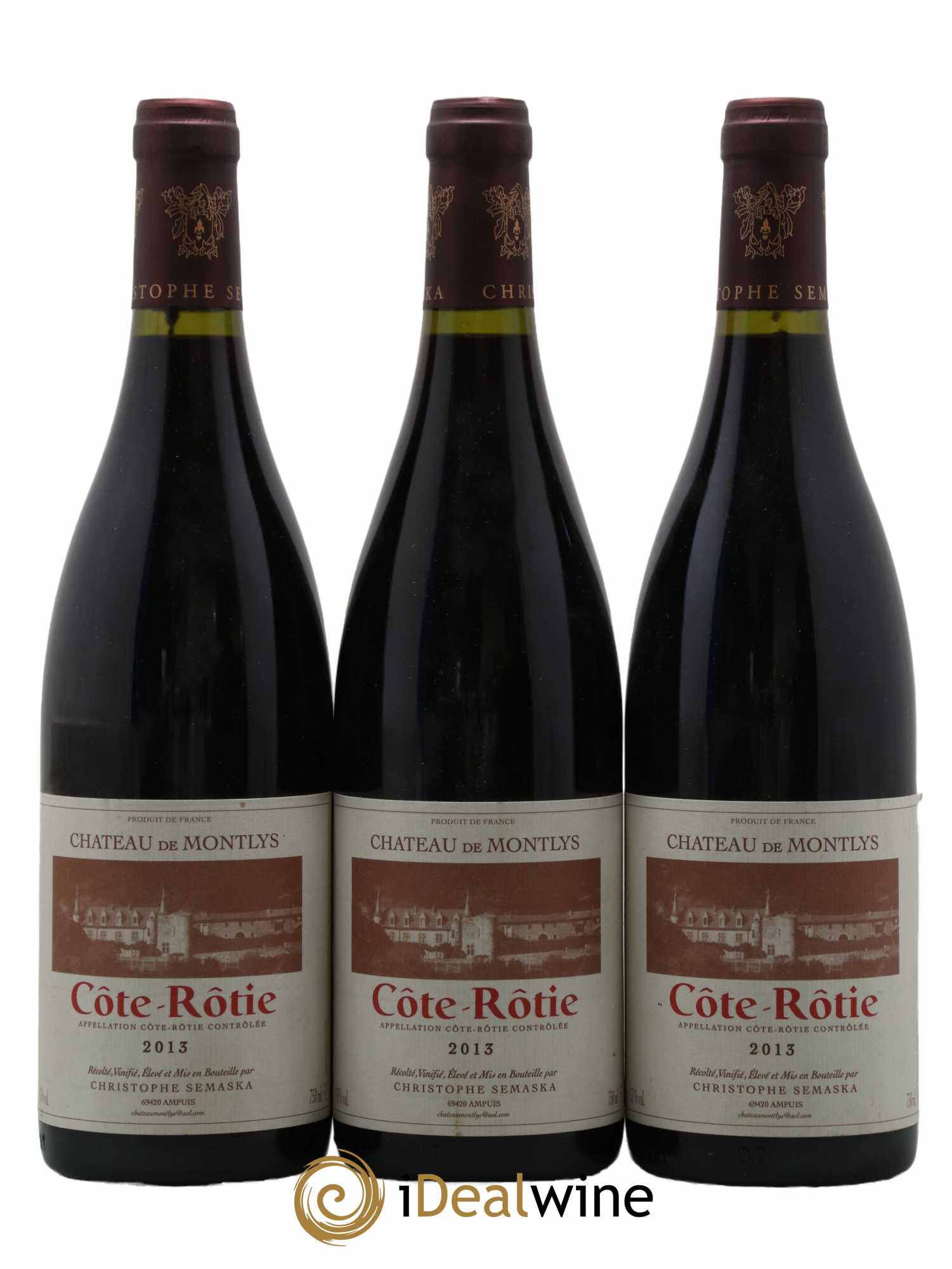 Côte-Rôtie Château de Montlys Christophe Semaska 2013 - Lot de 3 bouteilles - 0