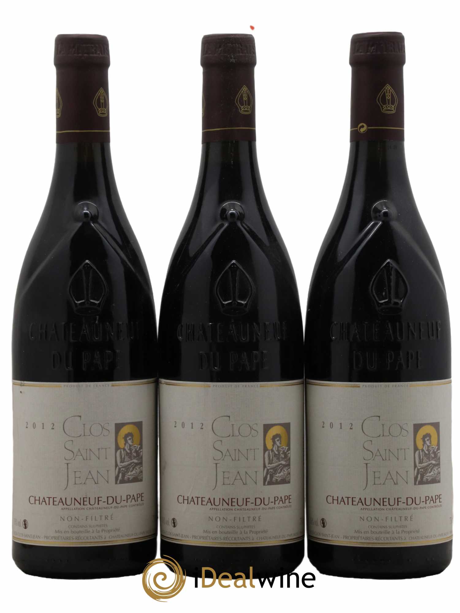 Châteauneuf-du-Pape Clos Saint-Jean Pascal et Vincent Maurel 2012 - Lot de 3 bouteilles - 0
