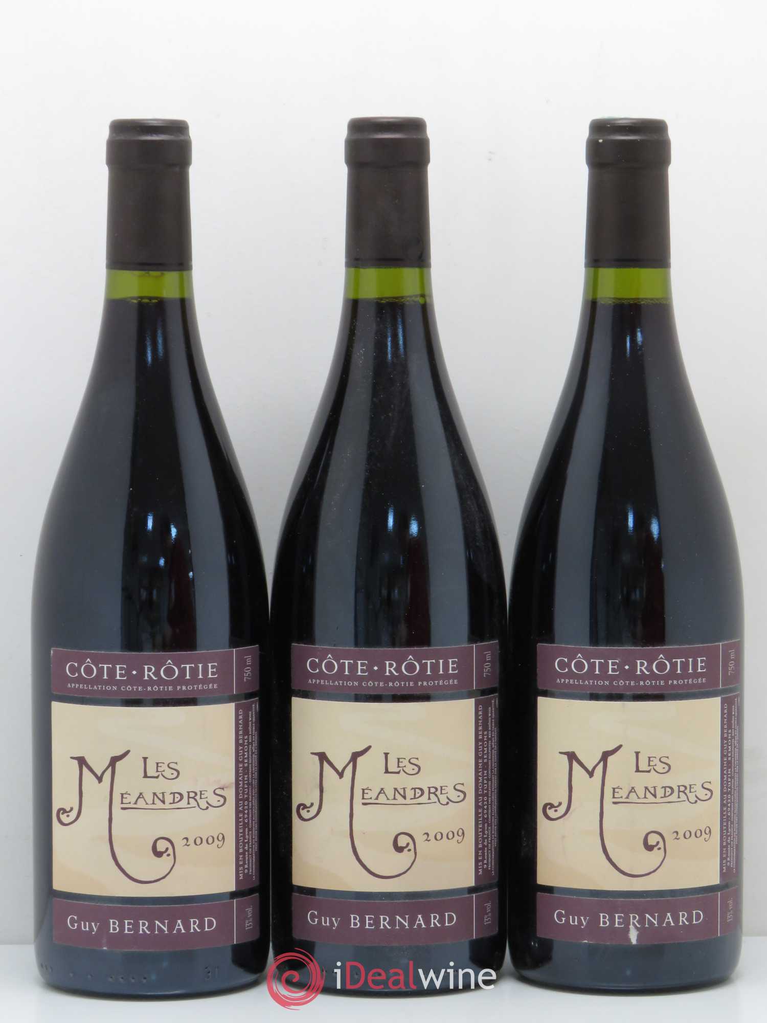 Côte-Rôtie Les Meandres Guy Bernard 2009 - Posten von 3 Flaschen - 0