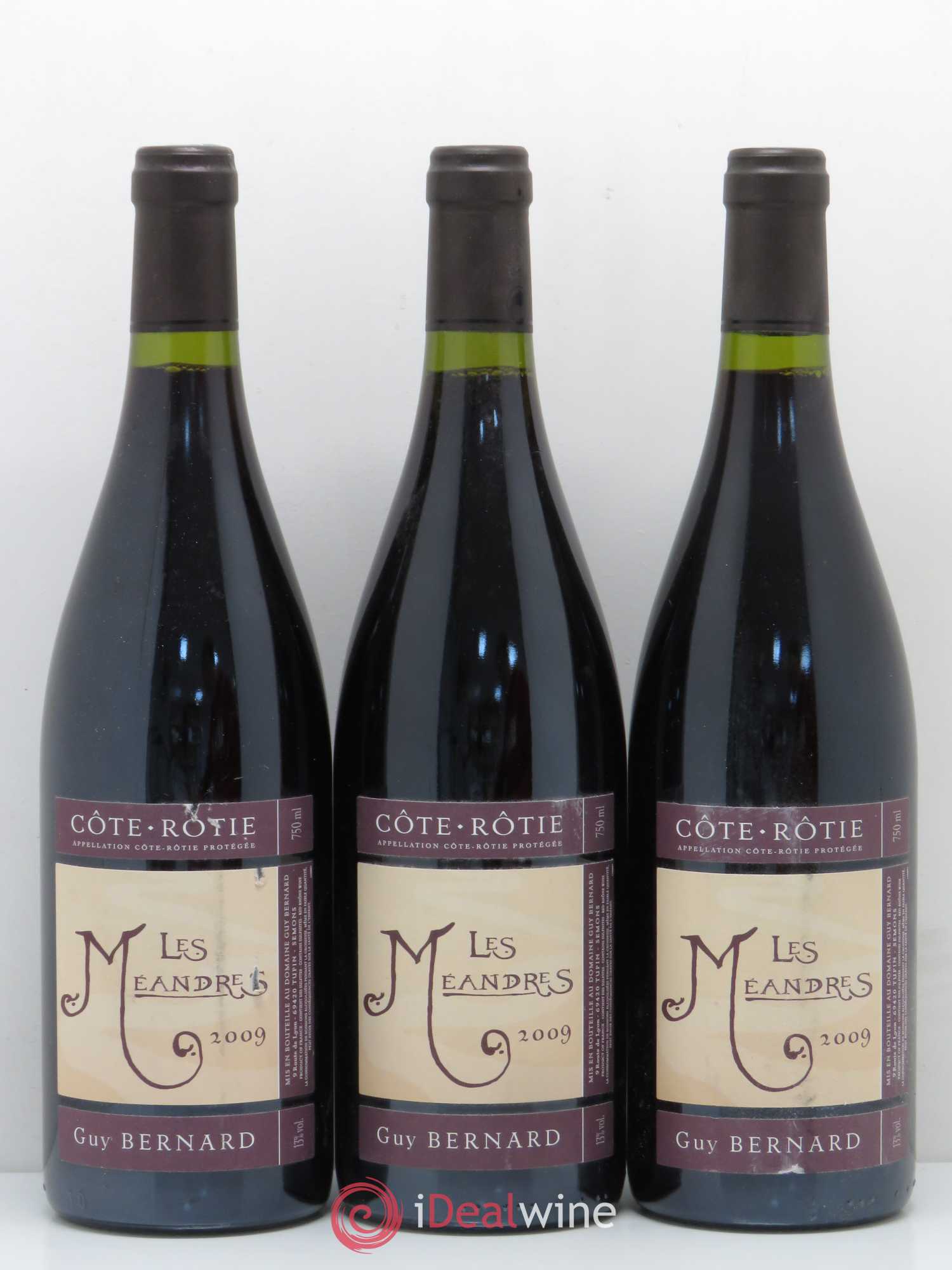 Côte-Rôtie Les Meandres Guy Bernard 2009 - Posten von 3 Flaschen - 0