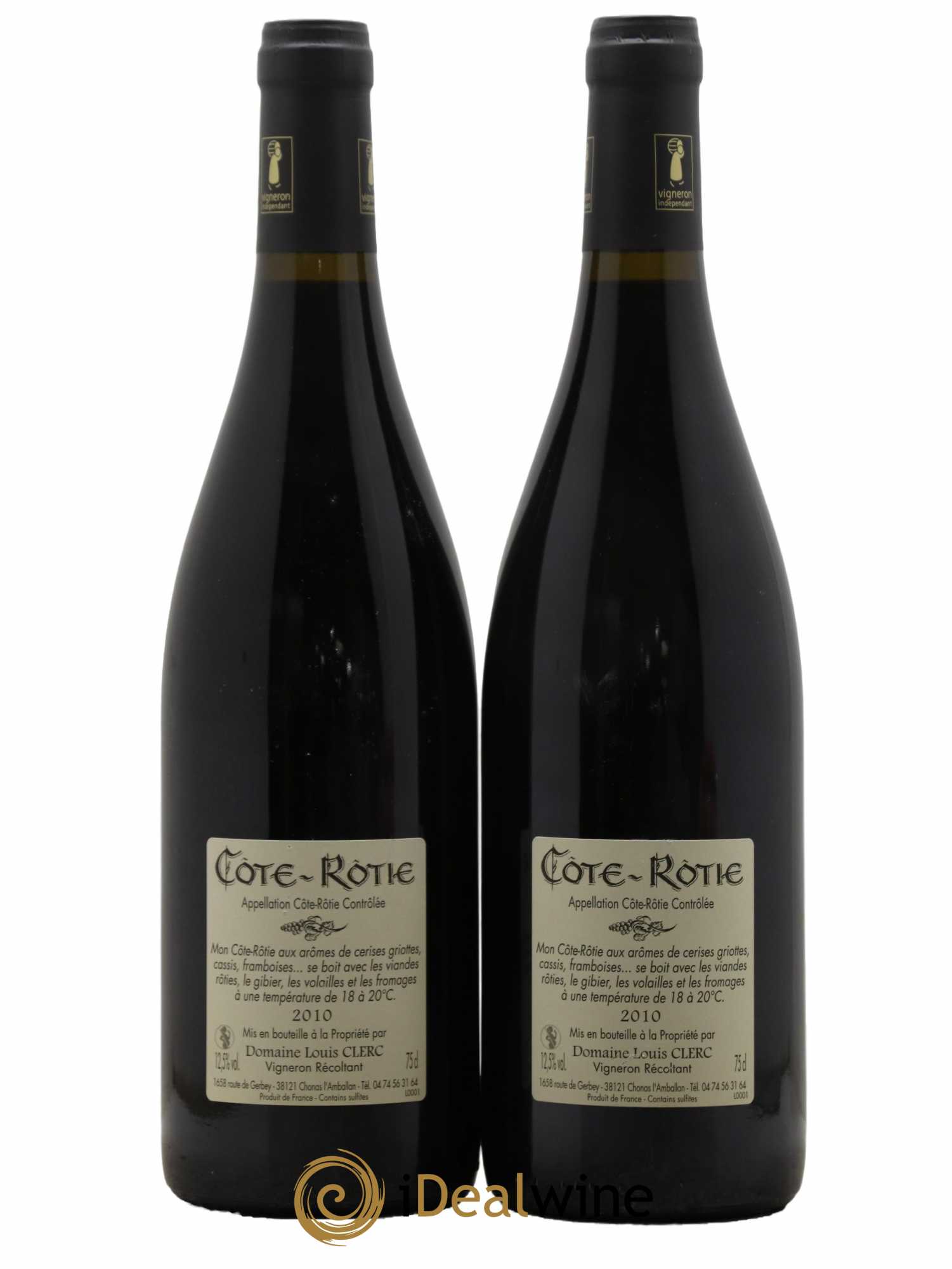 Côte-Rôtie Domaine Louis Clerc 2010 - Lot de 2 bouteilles - 1