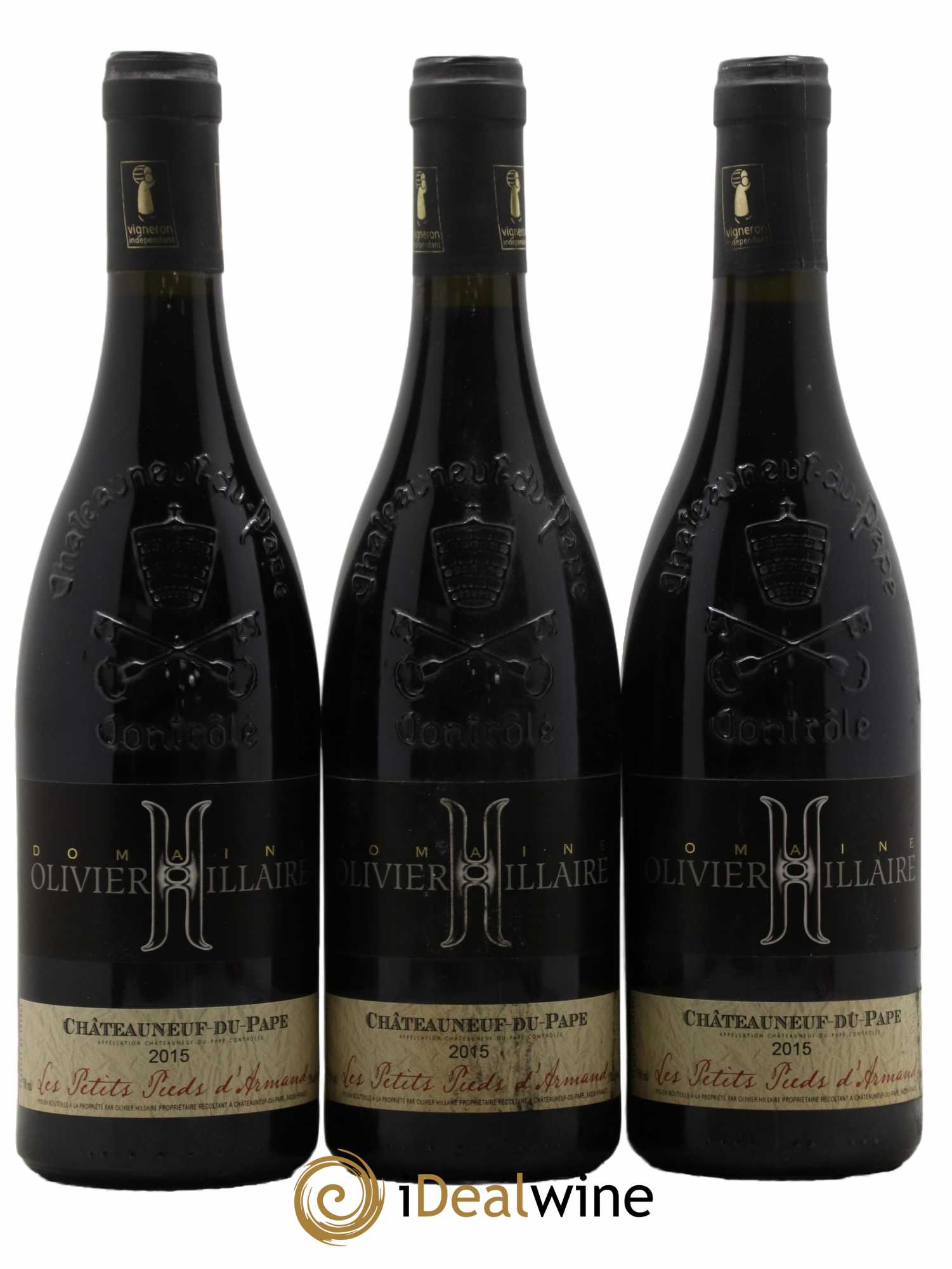 Châteauneuf-du-Pape Les Petits Pieds d'Armand Domaine Olivier Hillaire 2015 - Lot de 3 bouteilles - 0