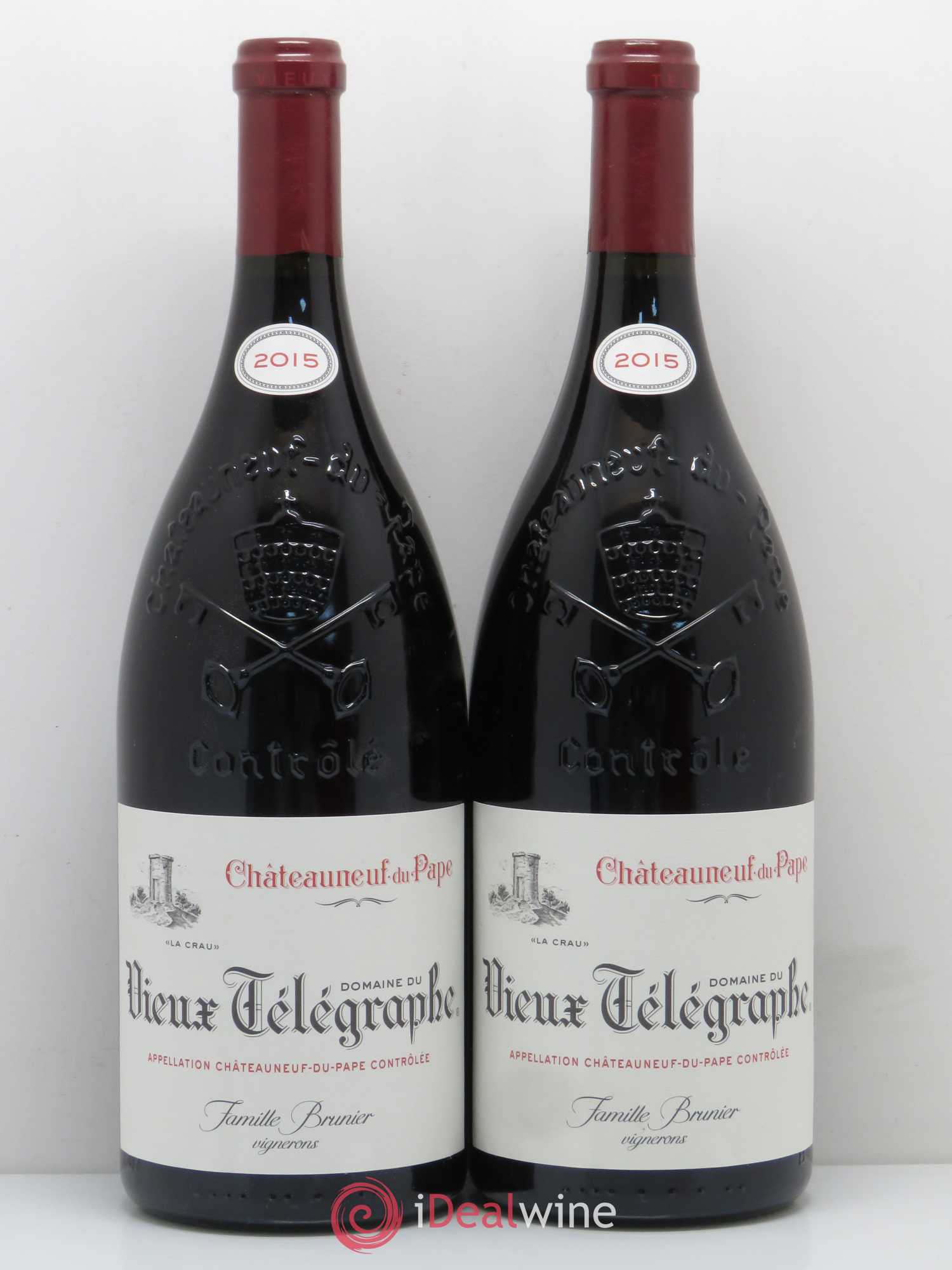 Châteauneuf-du-Pape Vieux Télégraphe (Domaine du) Vignobles Brunier 2015 - Lot de 2 magnums - 0