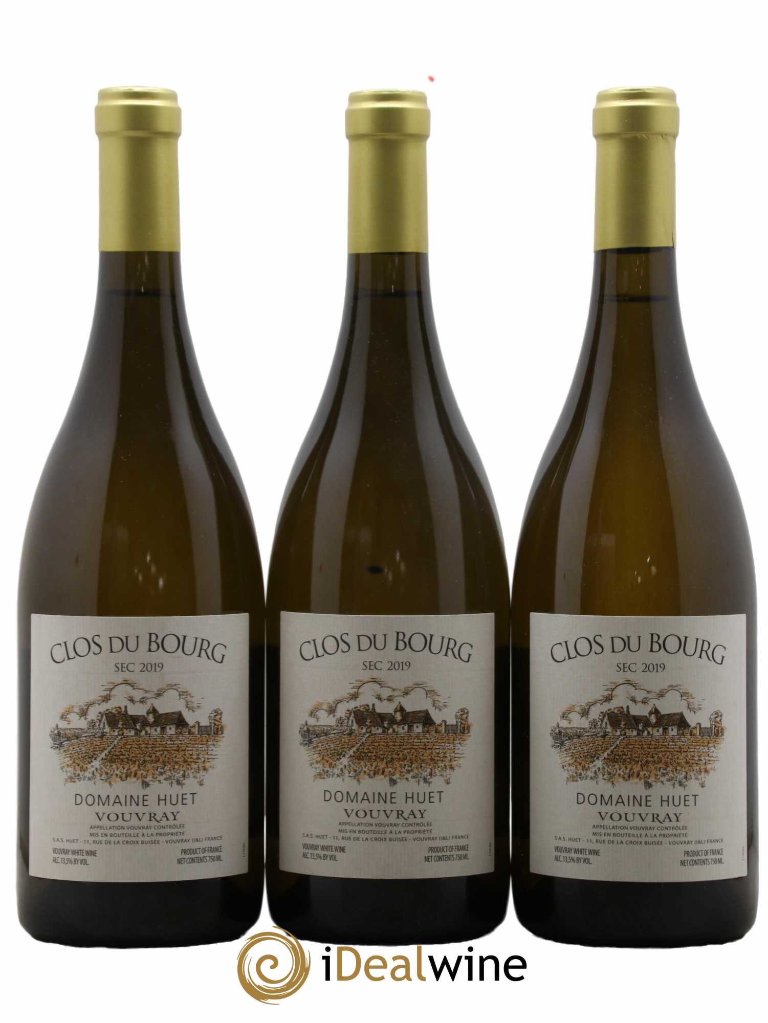 Vouvray Clos du Bourg Sec Domaine Huet 2019 - Lot de 3 bouteilles - 0