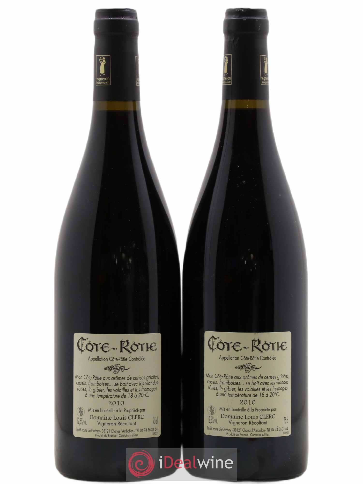 Côte-Rôtie Domaine Louis Clerc 2010 - Lot de 2 bouteilles - 1
