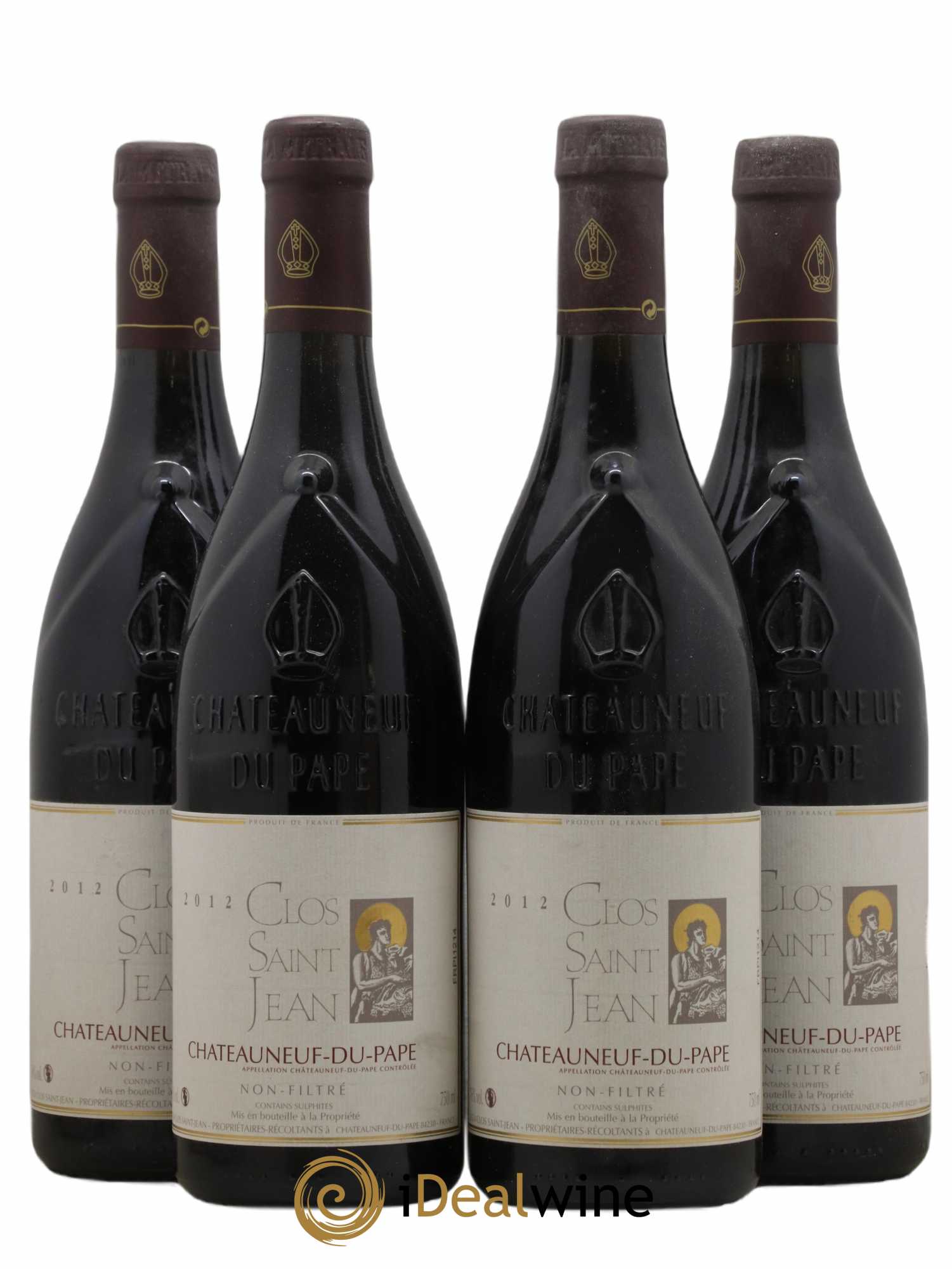 Châteauneuf-du-Pape Clos Saint-Jean Pascal et Vincent Maurel 2012 - Lot de 4 bouteilles - 0
