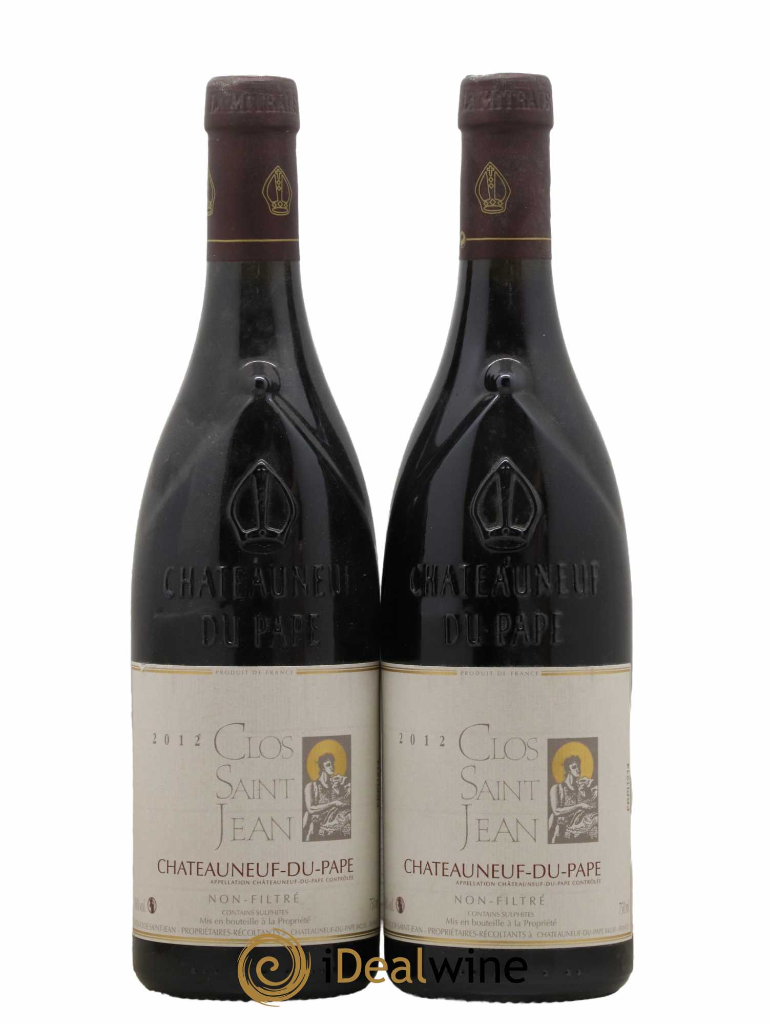Châteauneuf-du-Pape Clos Saint-Jean Pascal et Vincent Maurel 2012 - Lot de 2 bouteilles - 0