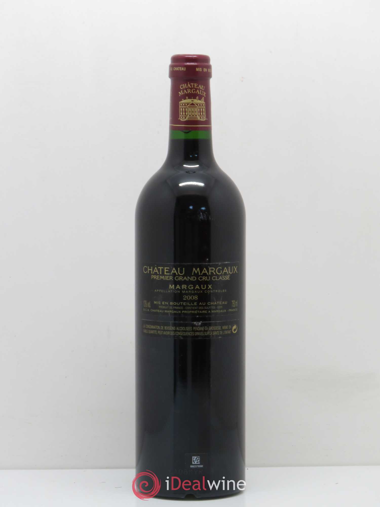 Château Margaux 1er Grand Cru Classé 2008 - Lot de 1 bouteille - 1