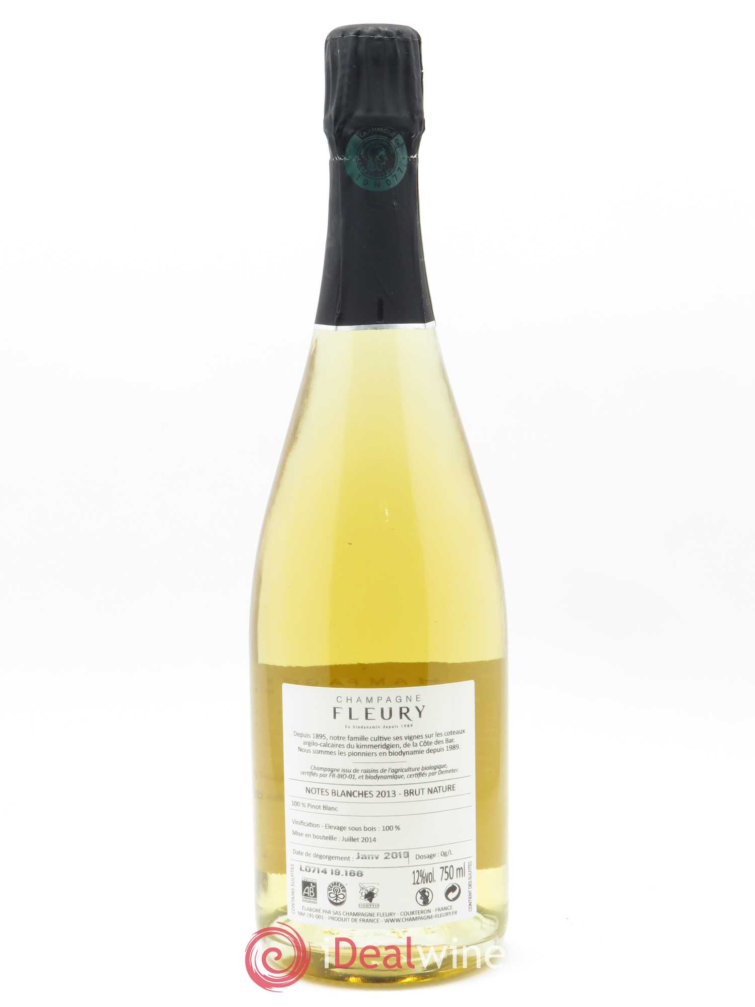 Notes Blanches Brut Nature Fleury 2013 - Lot de 1 bouteille - 1