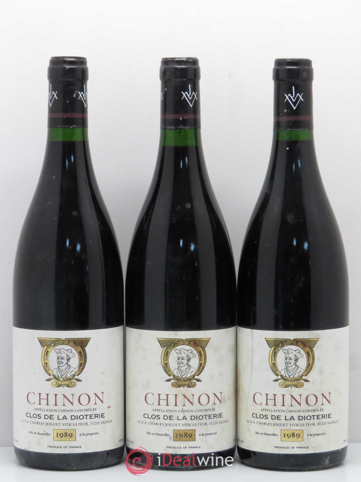 Chinon Clos de La Dioterie Charles Joguet 1989 - Lot de 3 bouteilles - 0
