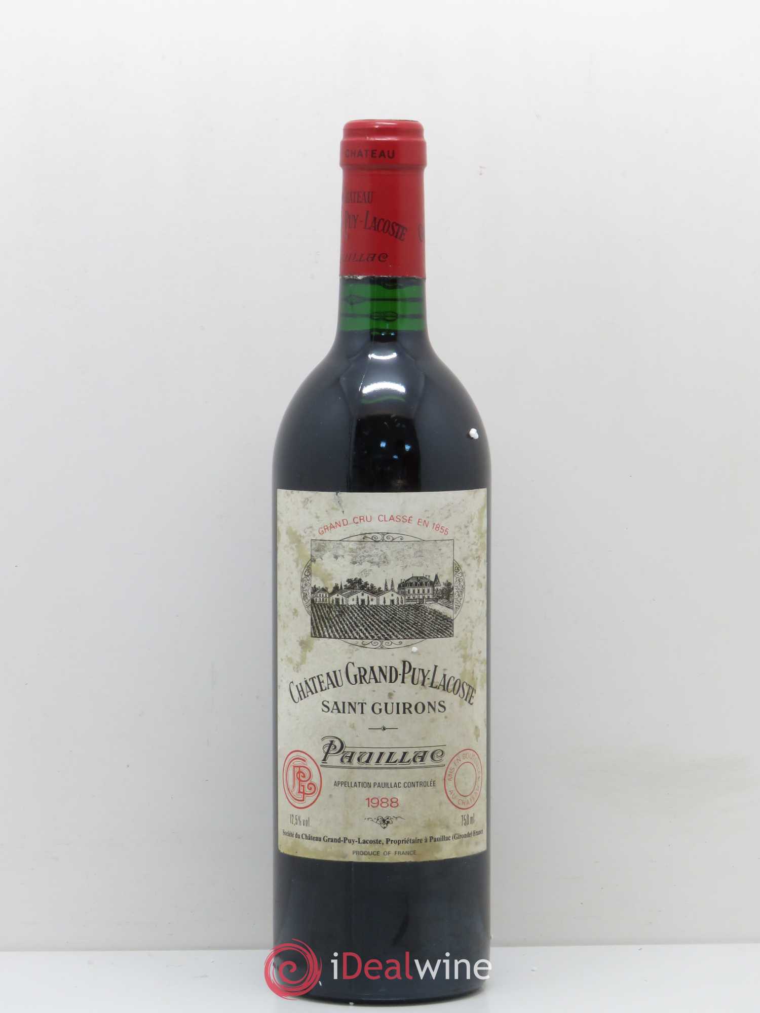 Château Grand Puy Lacoste 5ème Grand Cru Classé 1988 - Lot de 1 bouteille - 0