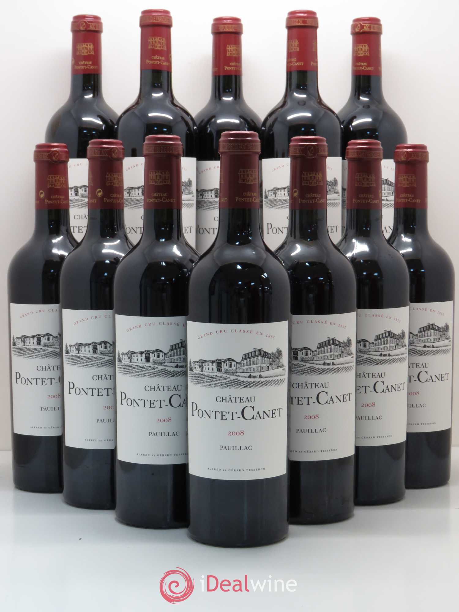 Château Pontet Canet 5ème Grand Cru Classé 2008 - Lot de 12 bouteilles - 0