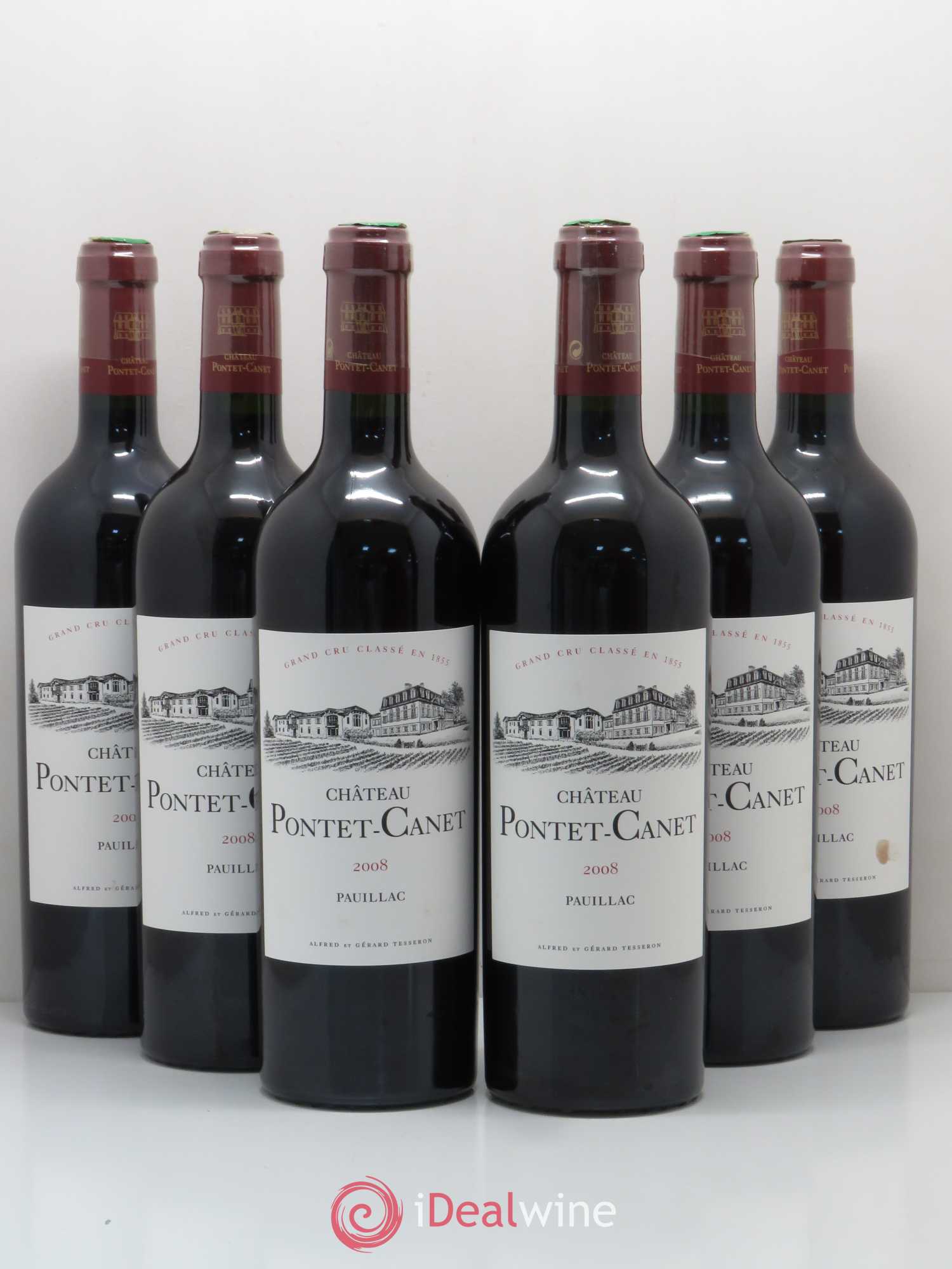 Château Pontet Canet 5ème Grand Cru Classé 2008 - Lot de 6 bouteilles - 0