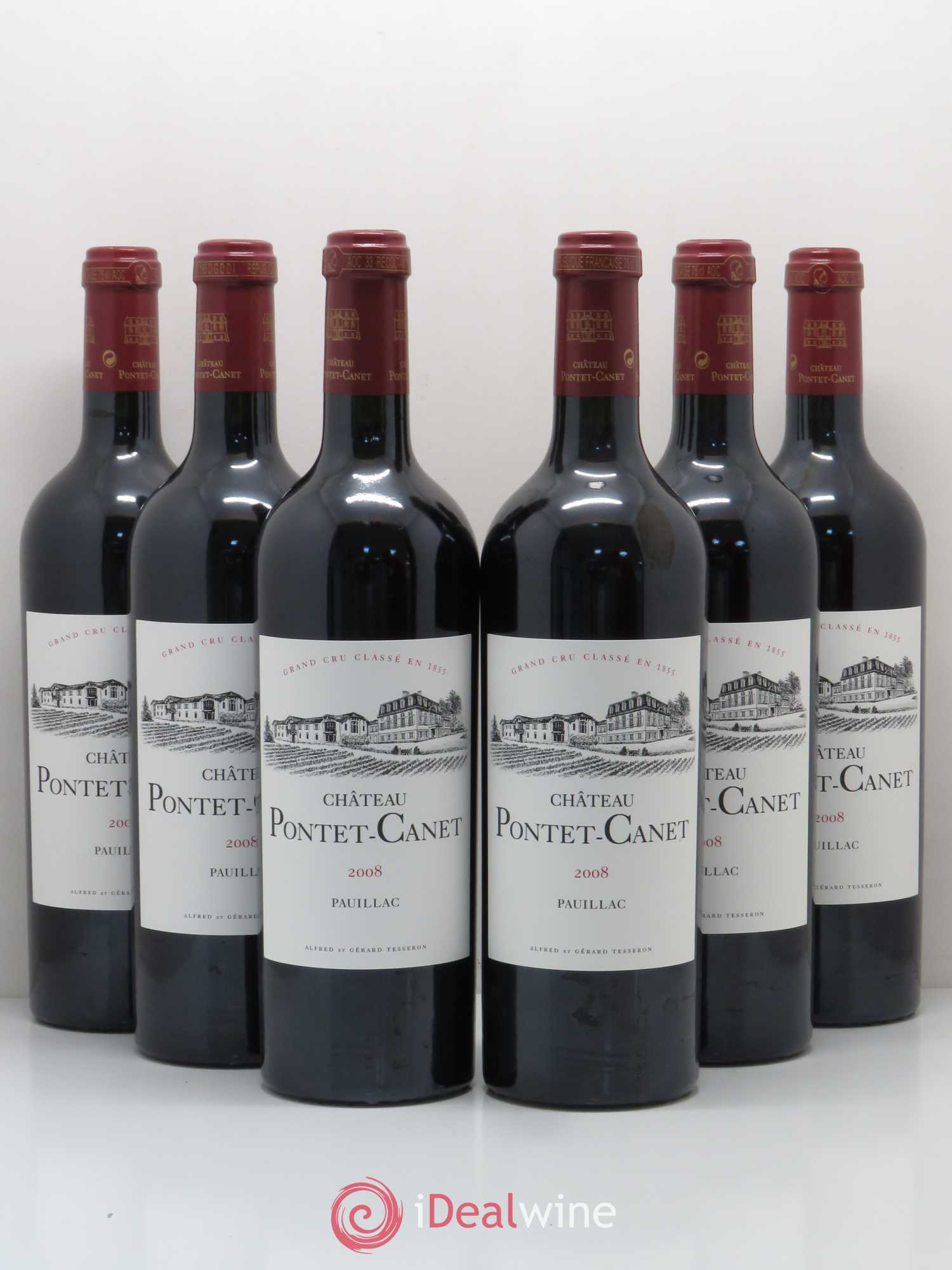 Château Pontet Canet 5ème Grand Cru Classé 2008 - Lot de 6 bouteilles - 0