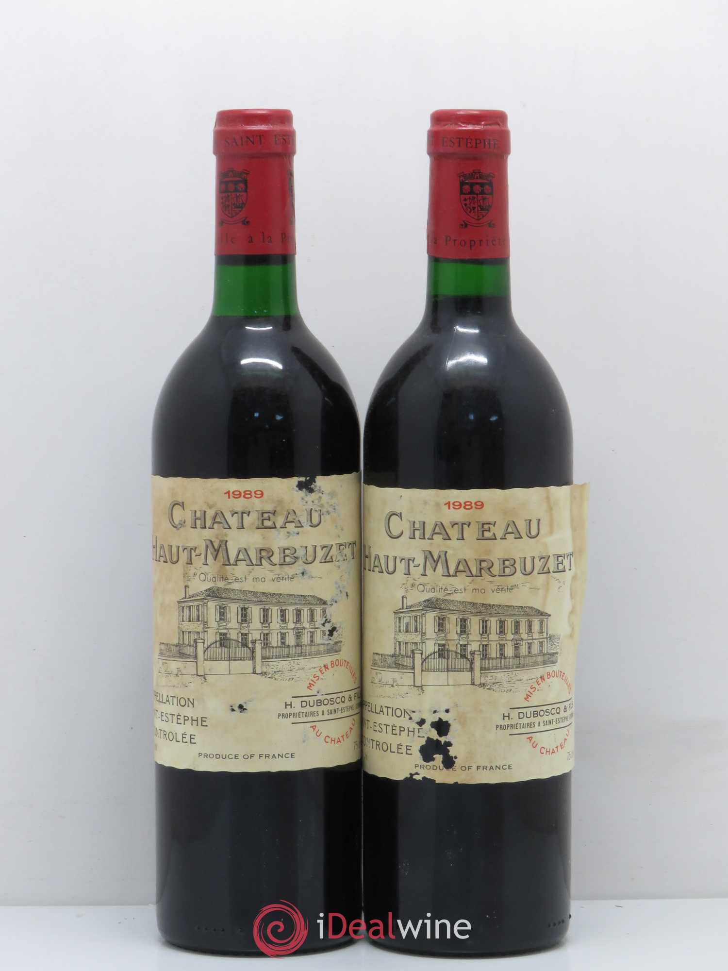 Château Haut Marbuzet 1989 - Lot de 2 bouteilles - 0